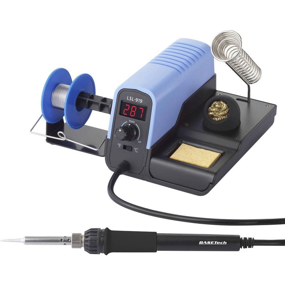 Basetech Lötkolben Temperaturgesteuerte Lötstation mit Lötdrahtspule BT-2295599, inkl. Lötzinn