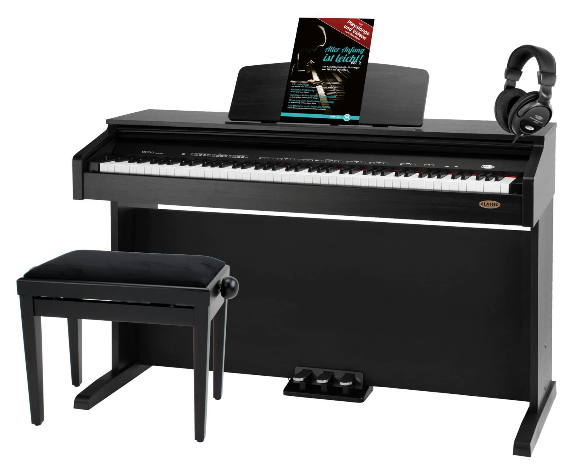 Digitalpiano DP-210 E-Piano mit 88 Tasten Hammermechanik