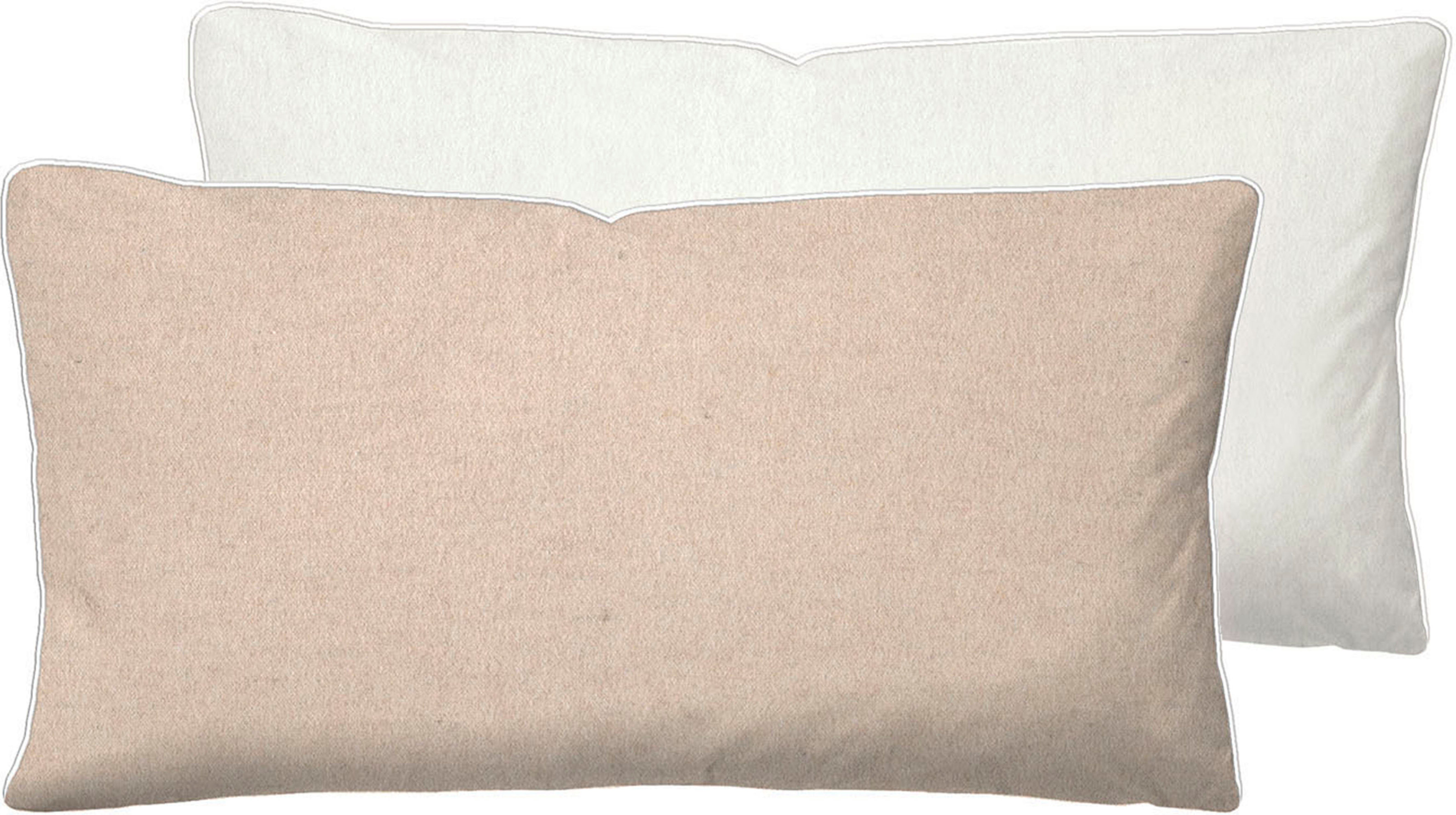 Biberna Kissenbezug 0840500 HERMAL Premium Biber Melange-Flanell 100% Baumwolle, (1 Stück), Kissenhülle, wärmend & weich, Reißverschluss, Satinpaspel