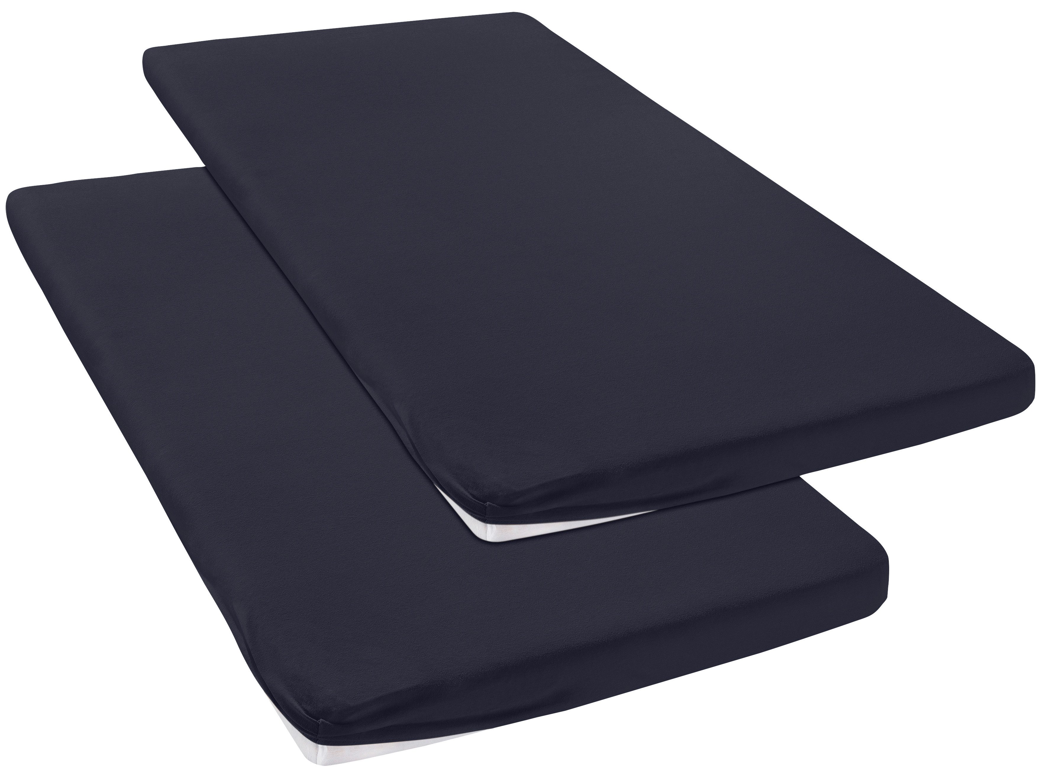 OTTO home Spannbettlaken Topper Basic, in Gr. 90x200, 140x200 oder 180x200 cm, Microfaser-Jersey, Gummizug: rundum, (2 Stück), Baumwolle, Matratzen bis 8 cm Höhe, Bettlaken, Spannbetttuch, Laken