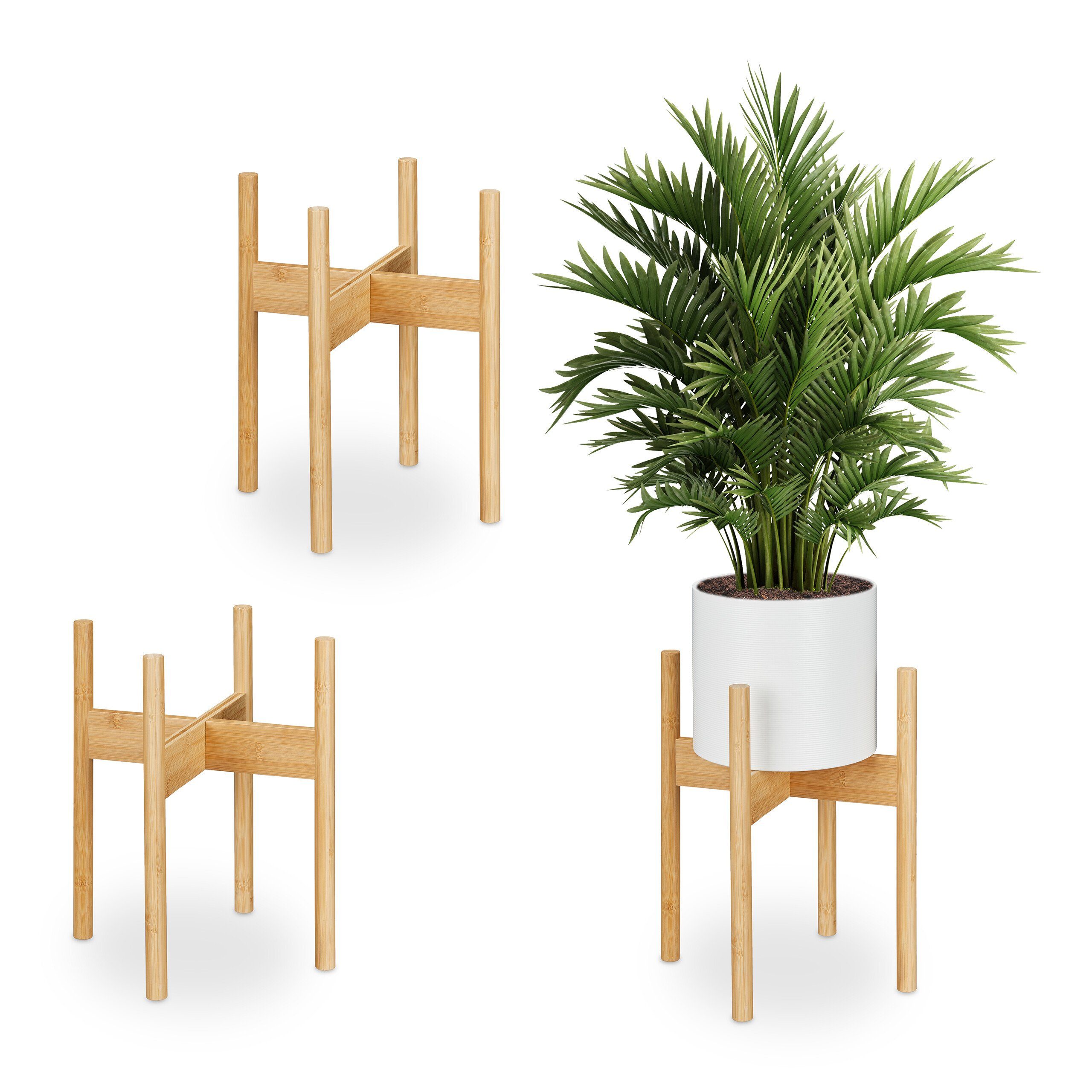 relaxdays Blumenständer Pflanzenständer im 3er Set (3er Set), XL günstig online kaufen