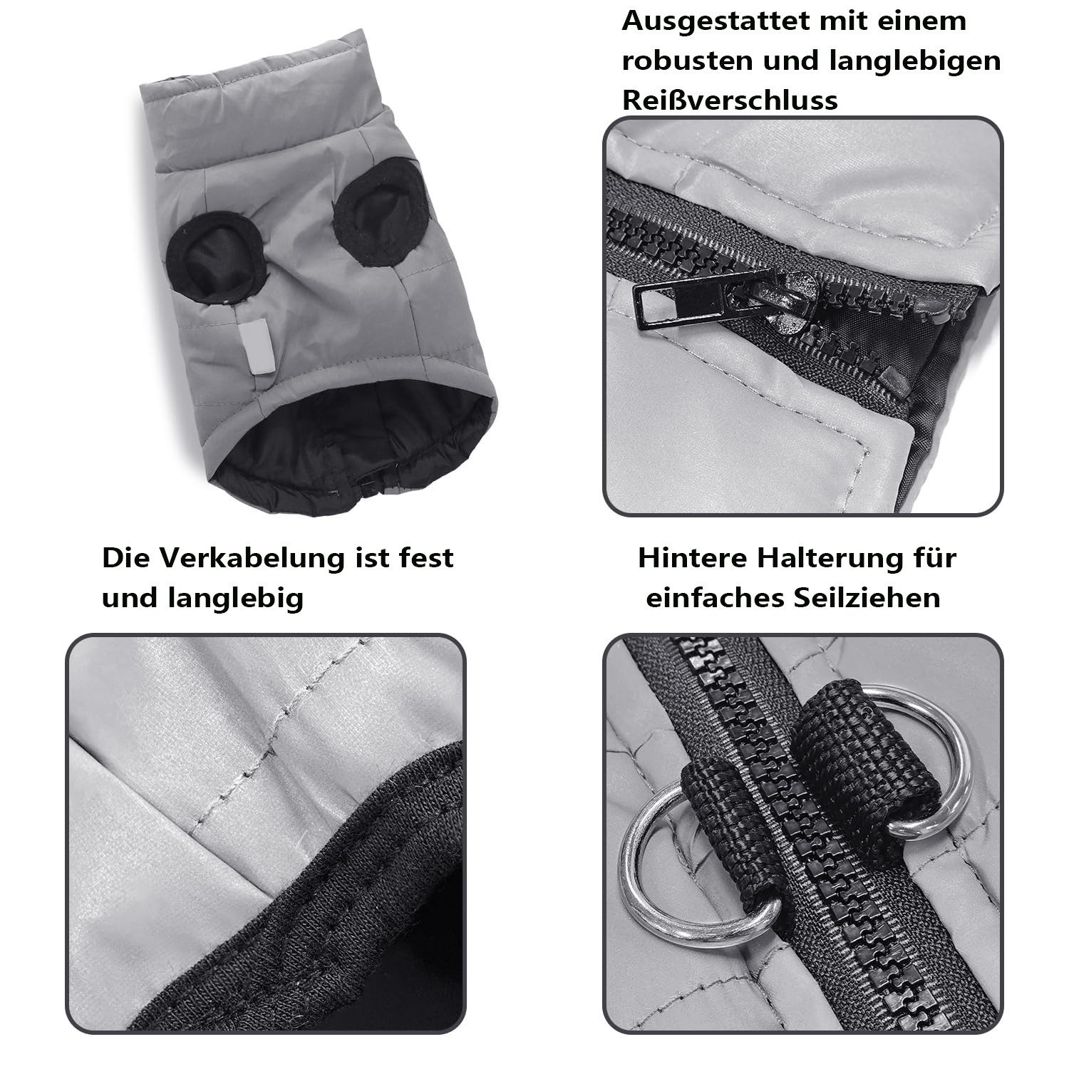 Ledander Hundejacke Wasserdichte Winterjacke für kleine Hunde und Katzen,wärmend, mit Reißverschluss, gepolstert, für Chihuahua, Yorkie, Kätzchen