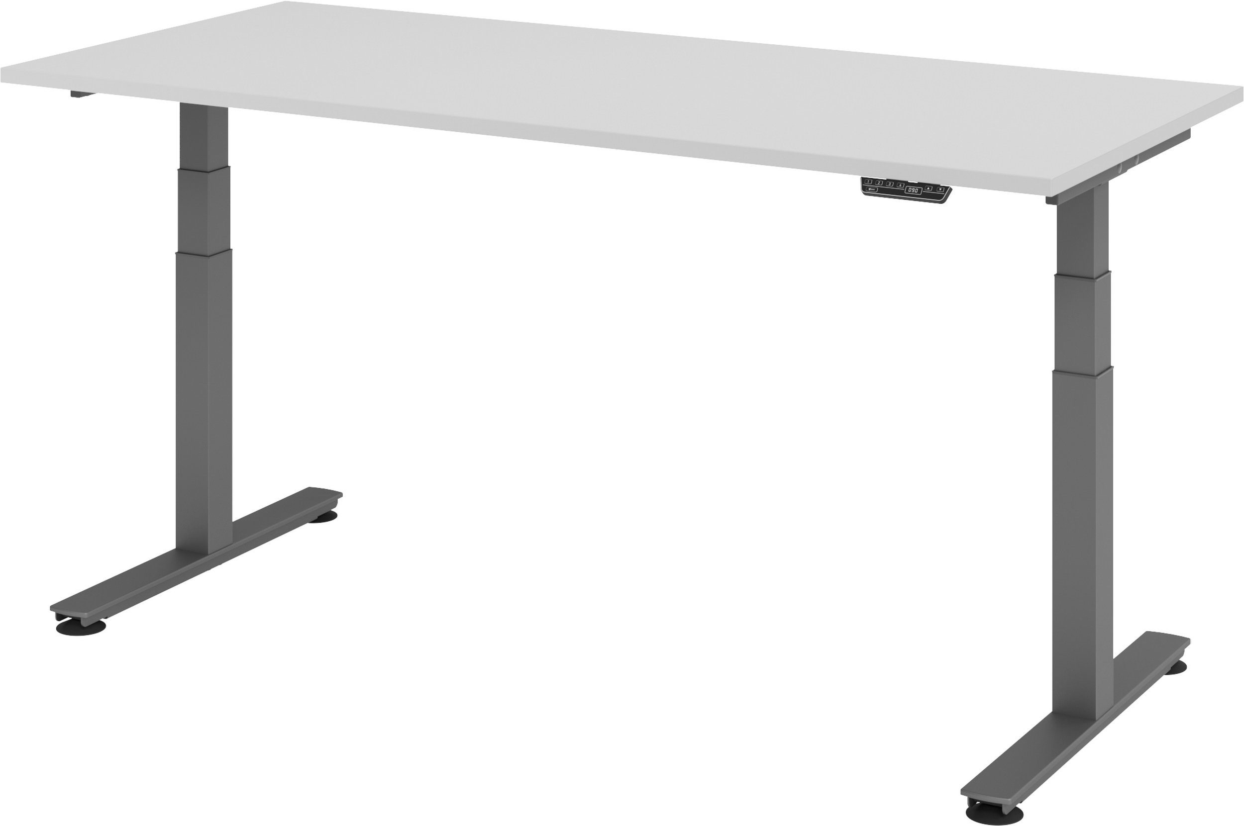 bümö Schreibtisch Schreibtisch elektrisch XDSM, Rechteck: 180 x 80 cm - Dekor: Grau