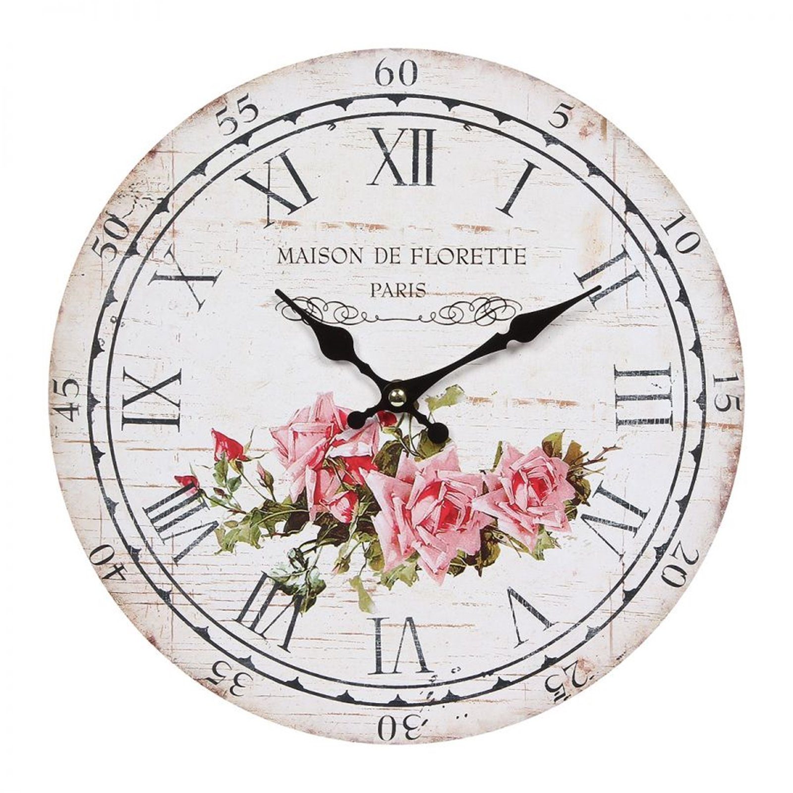 DESIGN DELIGHTS Wanduhr NOSTALGIE WANDUHR "ROSE", günstig online kaufen