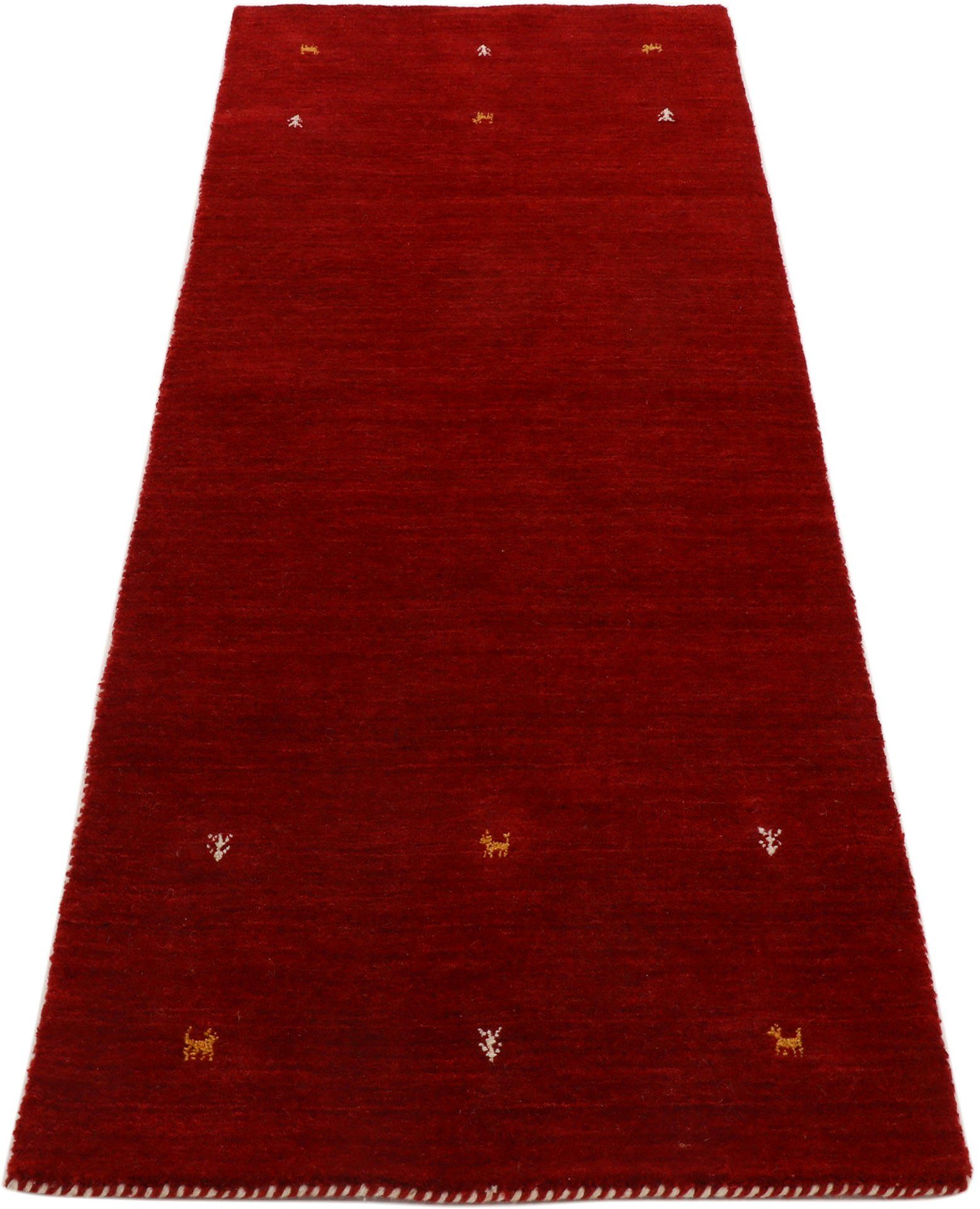 carpetfine Wollteppich »Gabbeh Uni, auch als Läufer und Rund erhältlich«, r günstig online kaufen