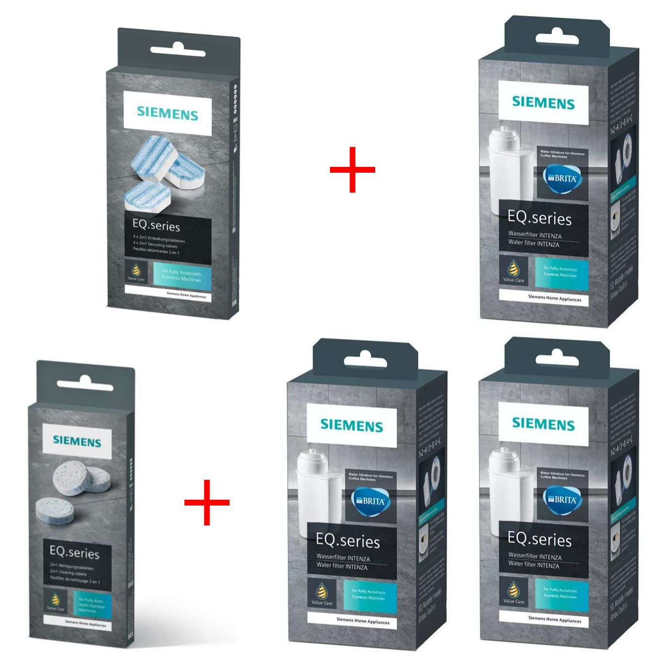 SIEMENS TZ80001 + TZ80002 + TZ70033 Pflegeset (SIEMENS, [- TZ80001 + TZ80002 + TZ70033 Reinigung, Entkalkung und Filter Pflegeset)