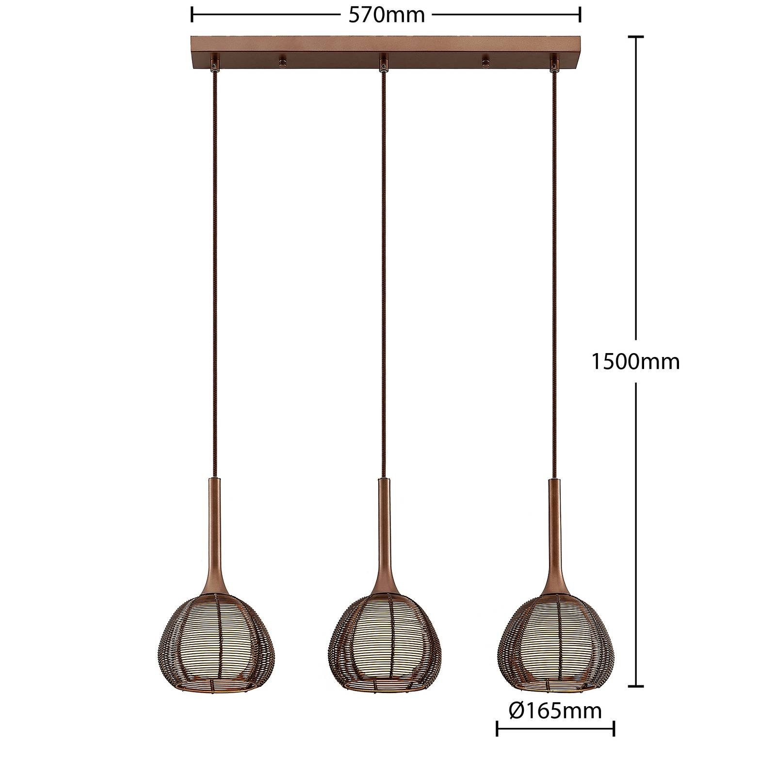 flammig, braun, dimmbar, weiß, Aluminium, Modern, inklusive, Lucande Leuchtmittel E14 Glas, Hängeleuchte nicht Eisen, Tetira, 3