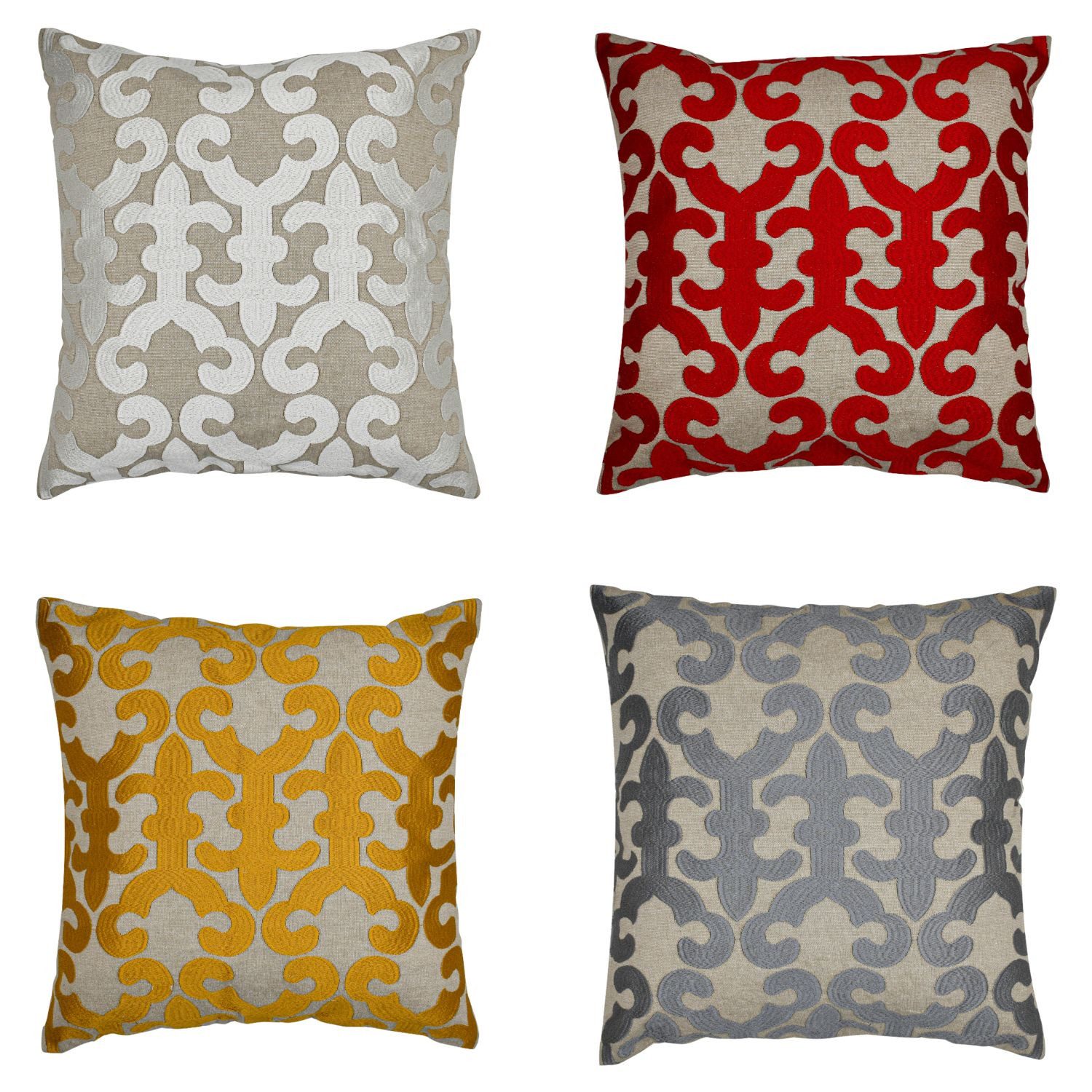 Marrakesch Orient & Mediterran Interior Zierkissen 4er Set Подушкиbezug Handgefertigt Kayon Bunt 40x40cm, Boho Deko