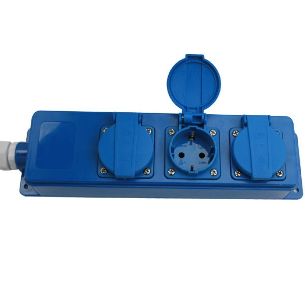 HABA B.V. 3er Steckdosenleiste Schuko mit Kabel und CEE Stecker Steckdosenleiste