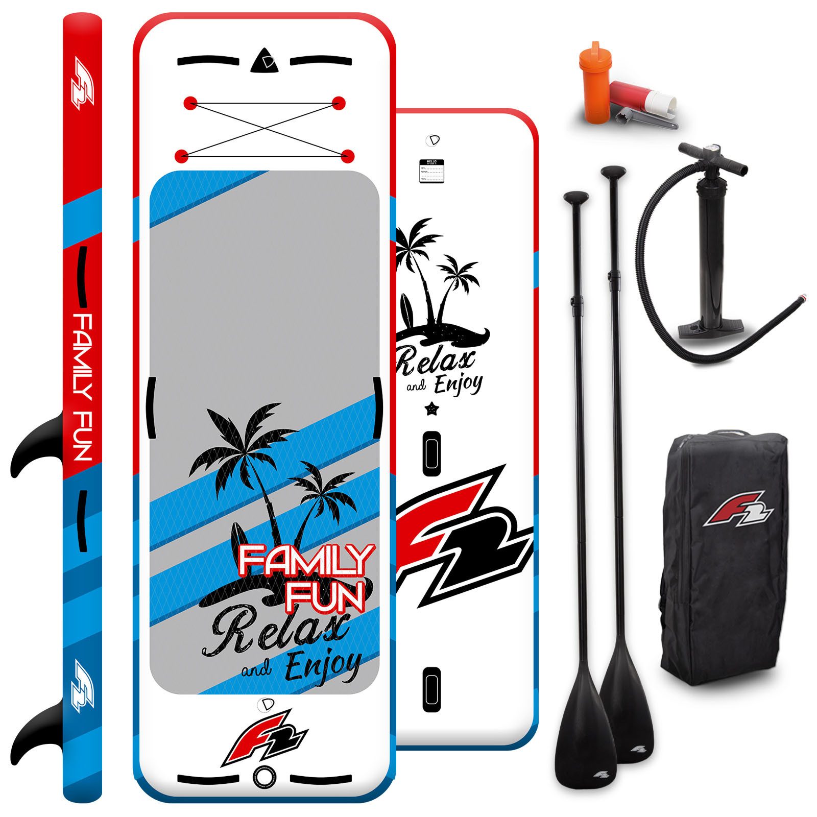 F2 SUP-Board F2 SUP Stand Up Paddle Board Family Fun 9'8'' Rot