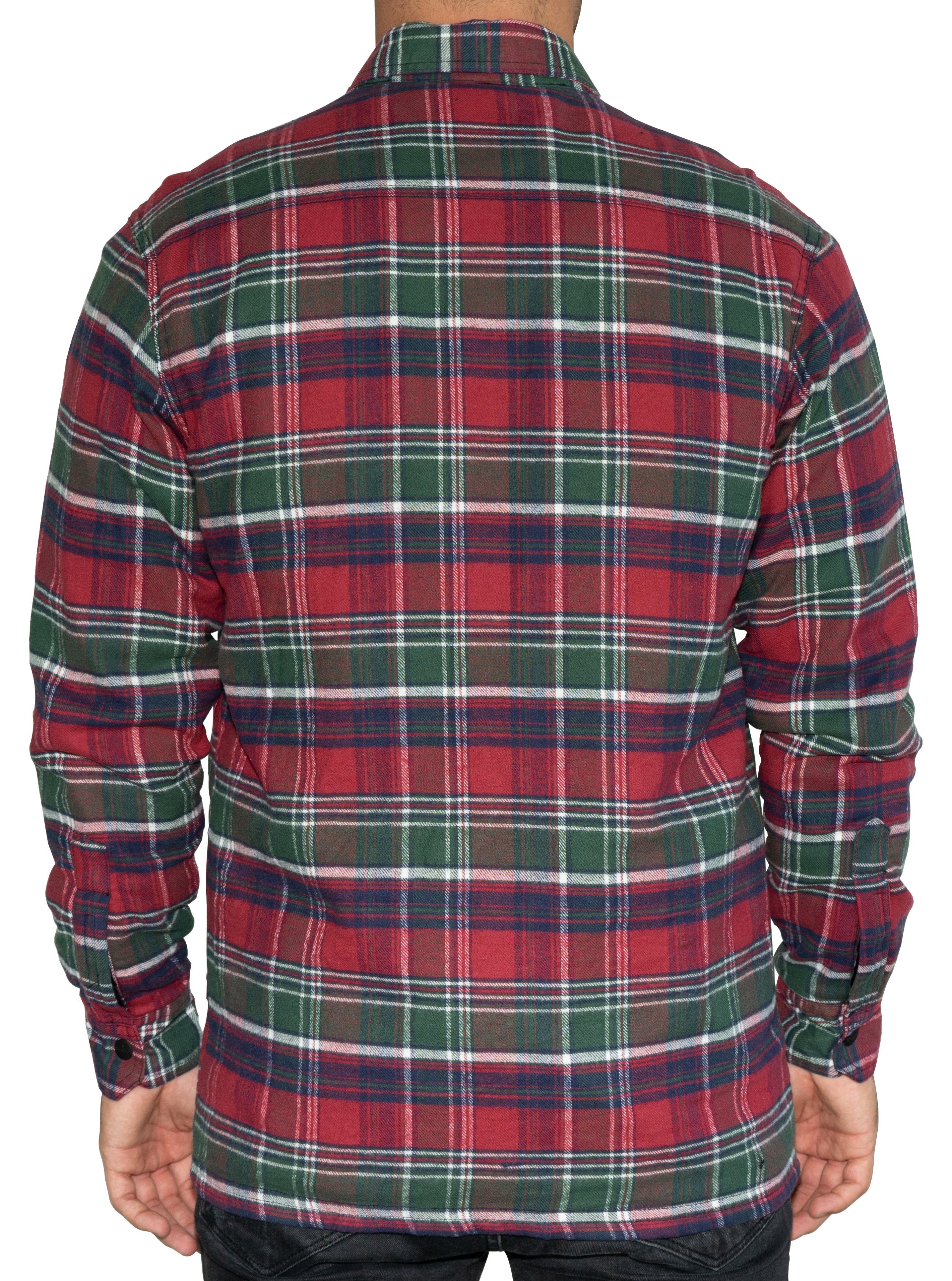 BRUBAKER Protektorenhemd Motorradhemd mit Schutzfutter aus Aramid - Protektorentaschen (Sicherheitshemd für Motorradfahrer, 1-tlg., Schottenkaro, in Holzfäller Optik), Motorrad Biker Flanell Hemd Tartan