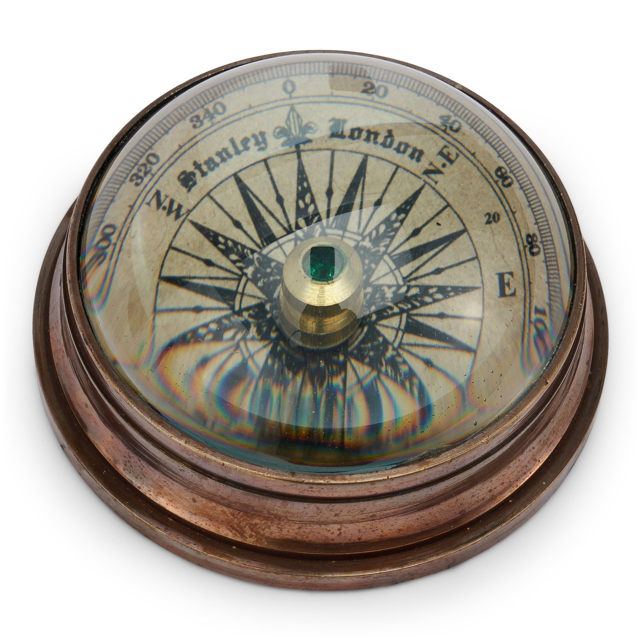 6cm Richtung Maritim aus Messing Kompass antik mit Peilkompass NKlaus Domglas Kompass