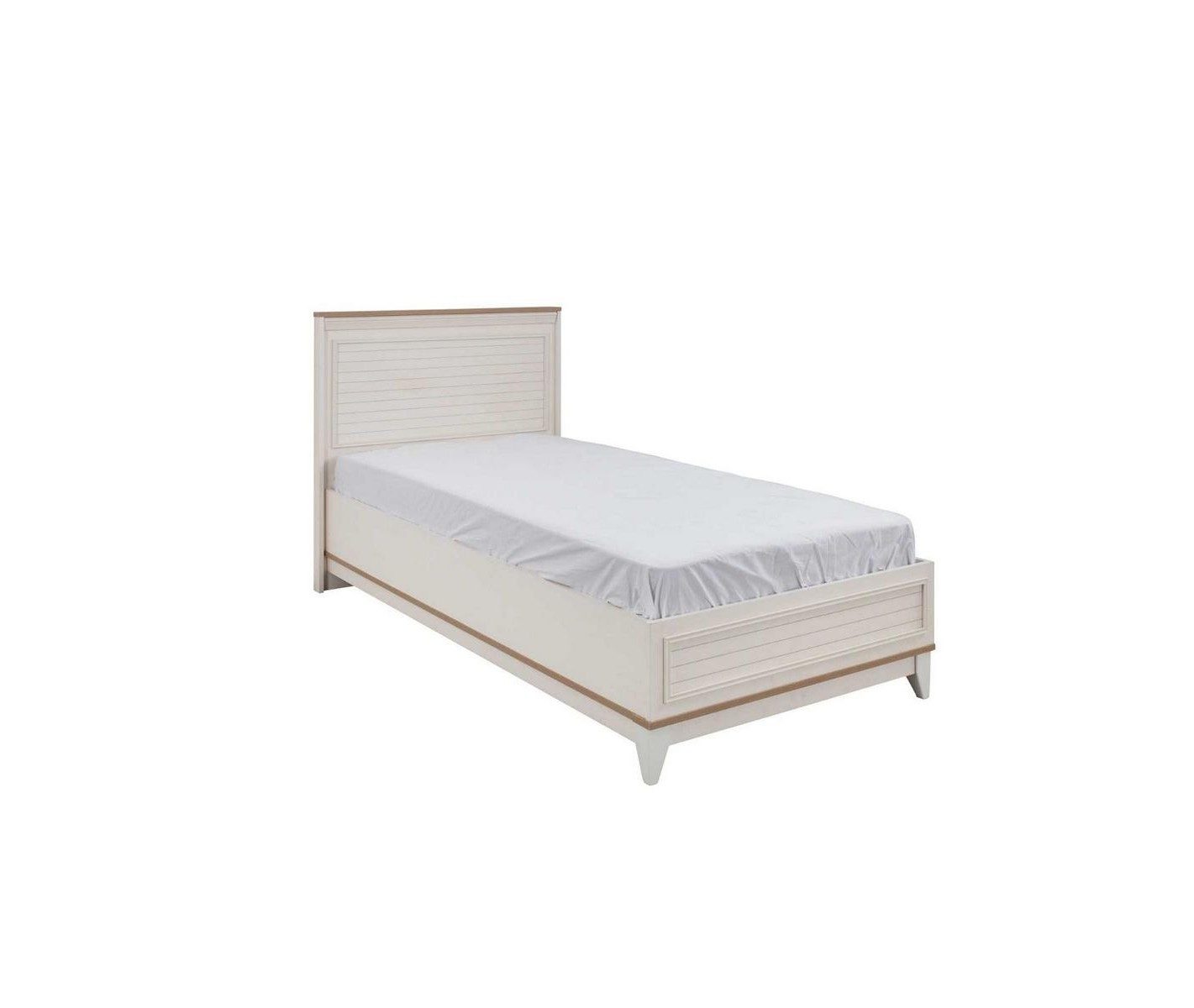 Xlmoebel Kinderbett Weißer Bettrahmen für Kinderzimmer 100cm Modernes Bettgestell (Einzelbett, 1-tlg., Weißes Kinderbett 100 cm), Made in Europa