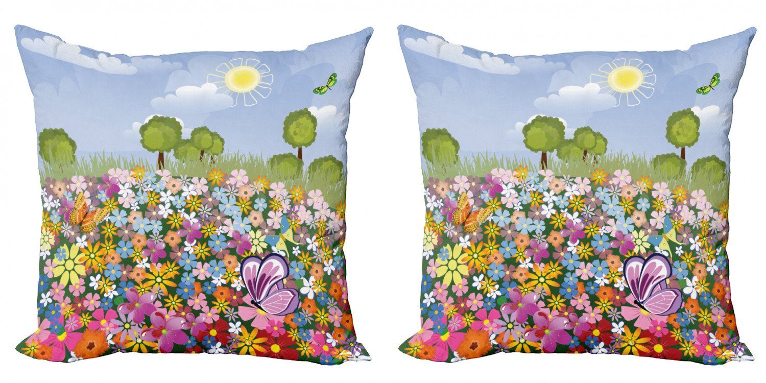 Kissenbezüge Abakuhaus Kindergarten Blüten Accent Doppelseitiger Stück), Modern Digitaldruck, Meadow Spring (2
