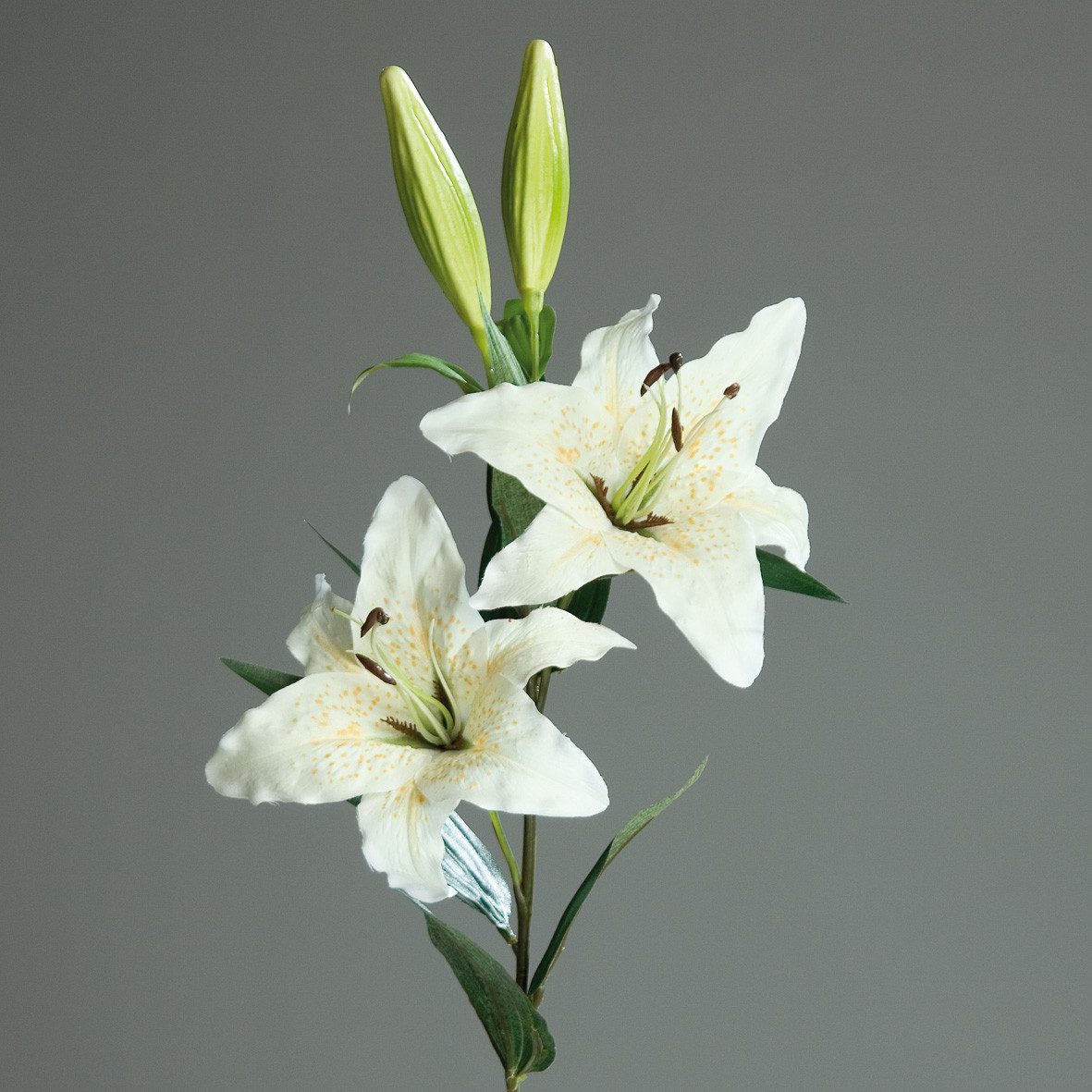 Kunstblume künstlicher großer Lilienzwei 85cm Seidenblume, mucPlants günstig online kaufen