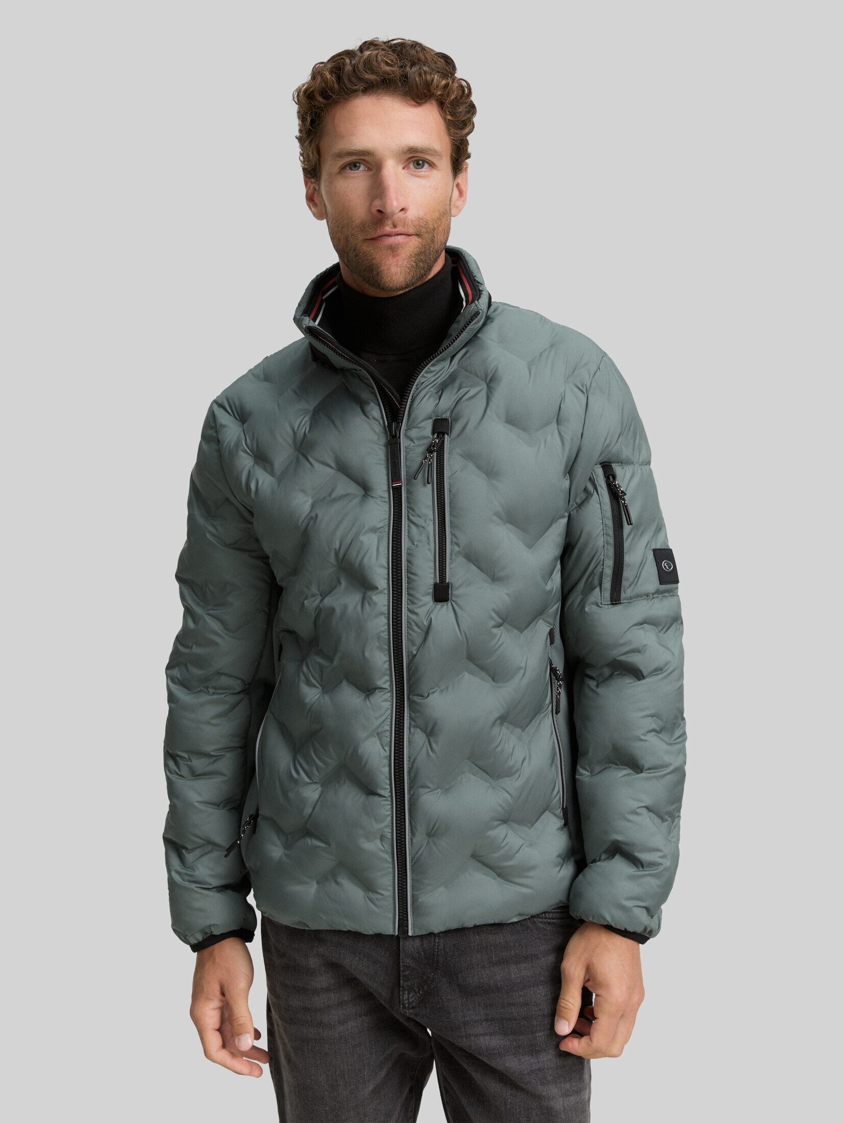 TOM TAILOR Outdoorjacke Jacken Hybrid Steppjacke mit verstaubarer Kapuze