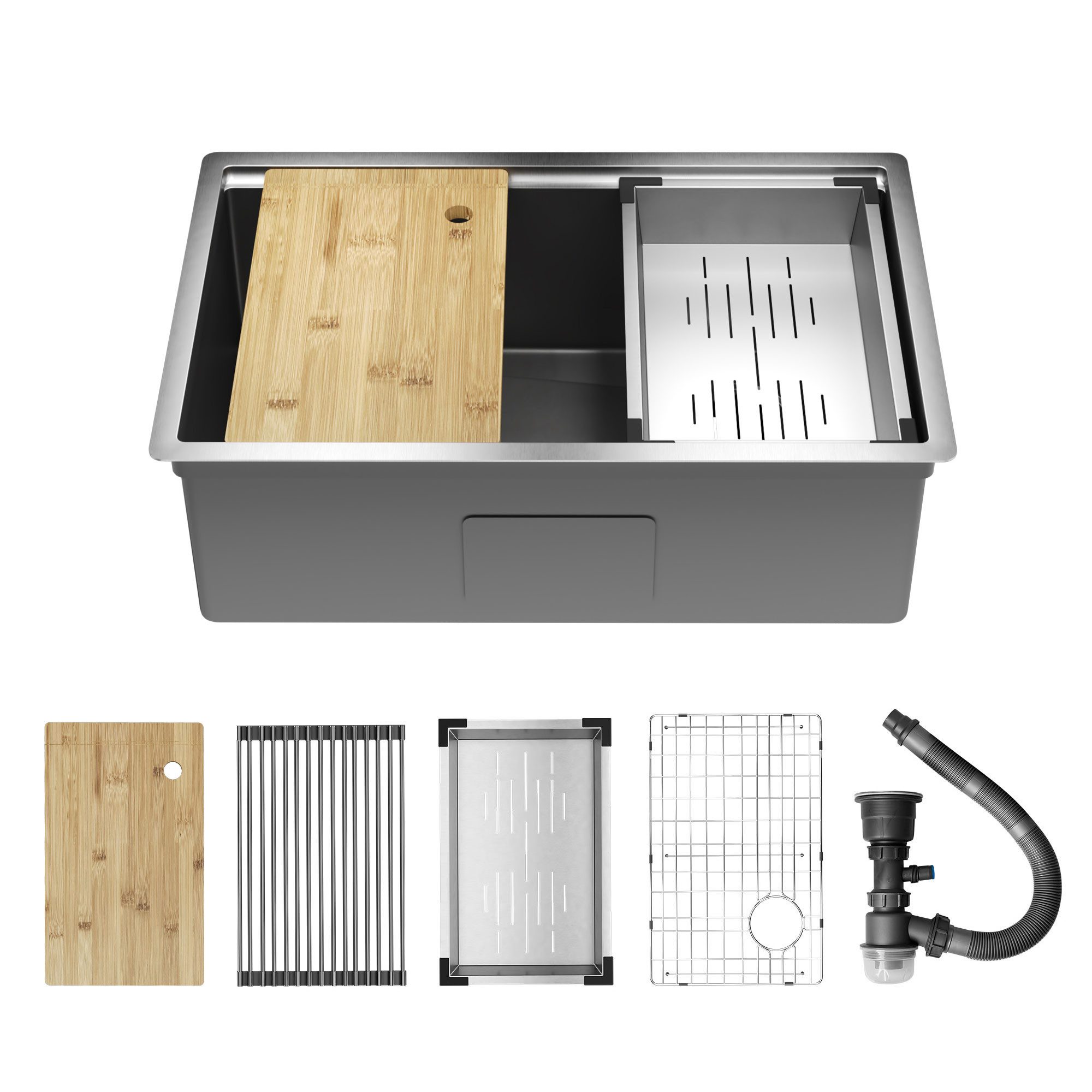 DeerValley Edelstahlspüle DeerValley Spülbecken Schwarz Küchenspüle aus Edelstahl