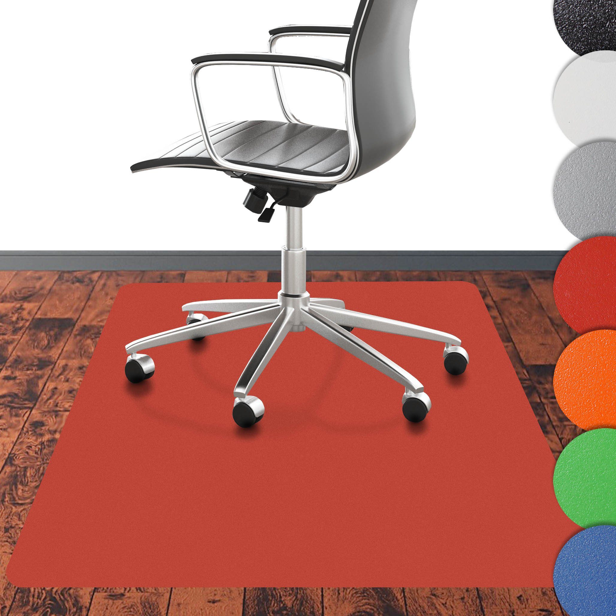 Nova Forma Bodenschutzmatte CHROMA, bunte Stuhlmatte in Trendfarben - Bodenschutz im Büro & Zuhause Rot