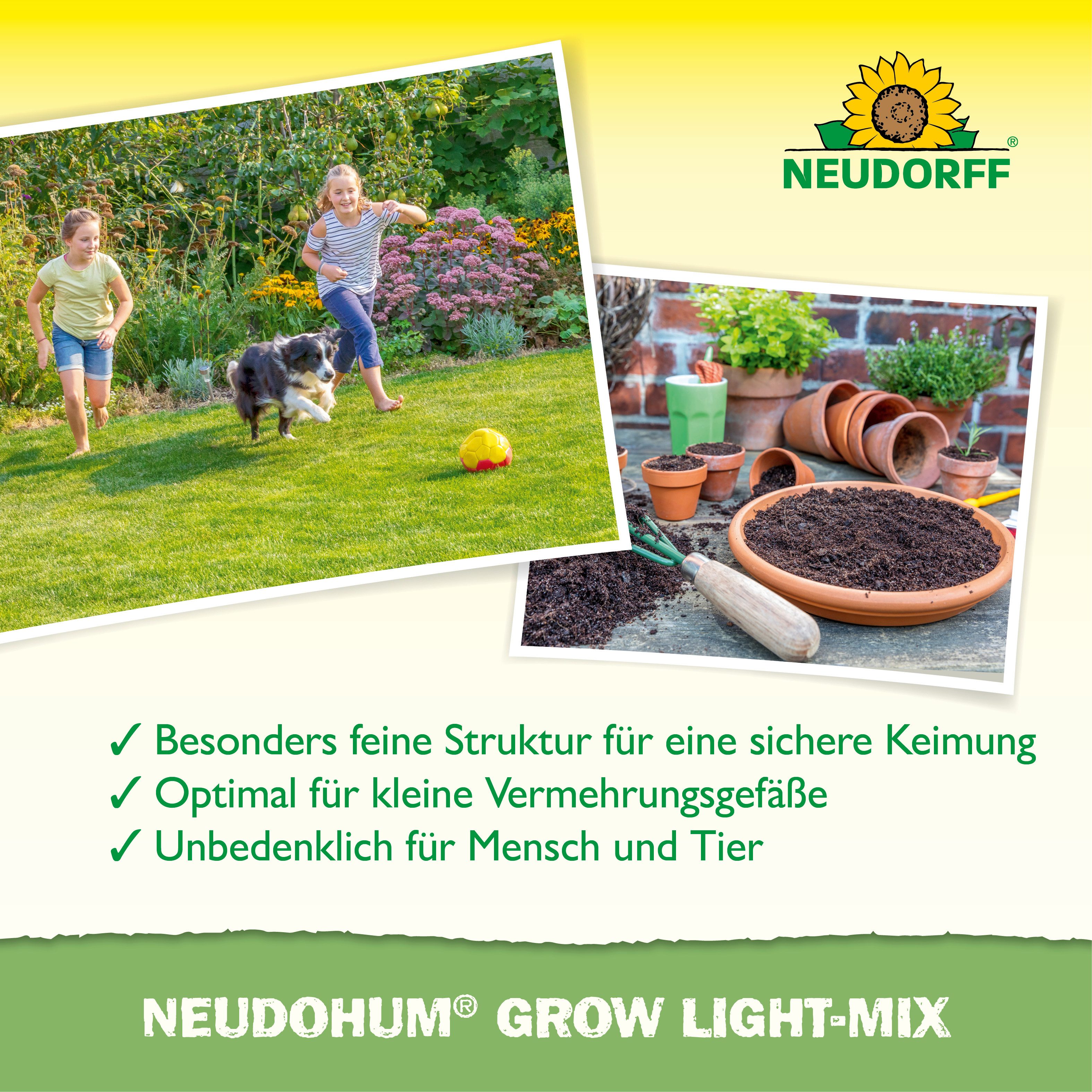Neudorff Spezialerde Neudorff NeudoHum Grow Light-Mix, mit Organisch vorgedüngtes Kultursubstrat, (3 L Kultursubstrat für Aussaat und Anzucht, Organisch vorgedü – Bild 4 von 5