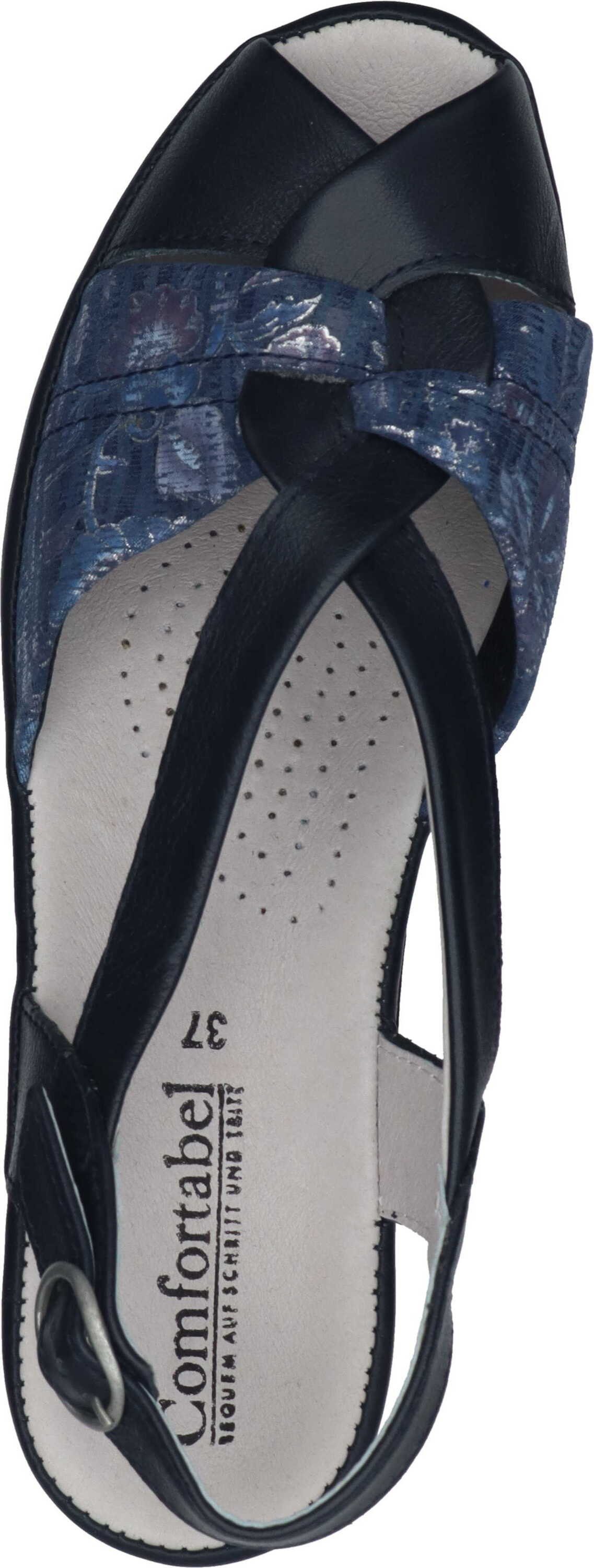 Sandale Sandalen Comfortabel blau aus Veloursleder