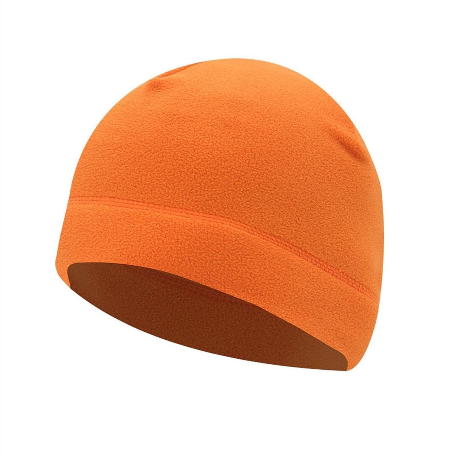 Fleecemütze Wintermütze Beanie Fleece Damen Herren Unisex Einheitsgröße M Orange