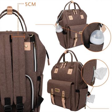 REDOM Wickelrucksack Wickeltasche Rucksack Baby Multifunktions-Babytaschen wasserabweisend (Windeln Babyflasche Milchfläsche Rucksack Tasche mit Flaschenhalter, Multifunktional, Babytasche, Wickelrucksack, für Mama und Papa unterwegs), mit tragbarer mobiler Wickelauflage Schnullerhalter Kinderwagengurte