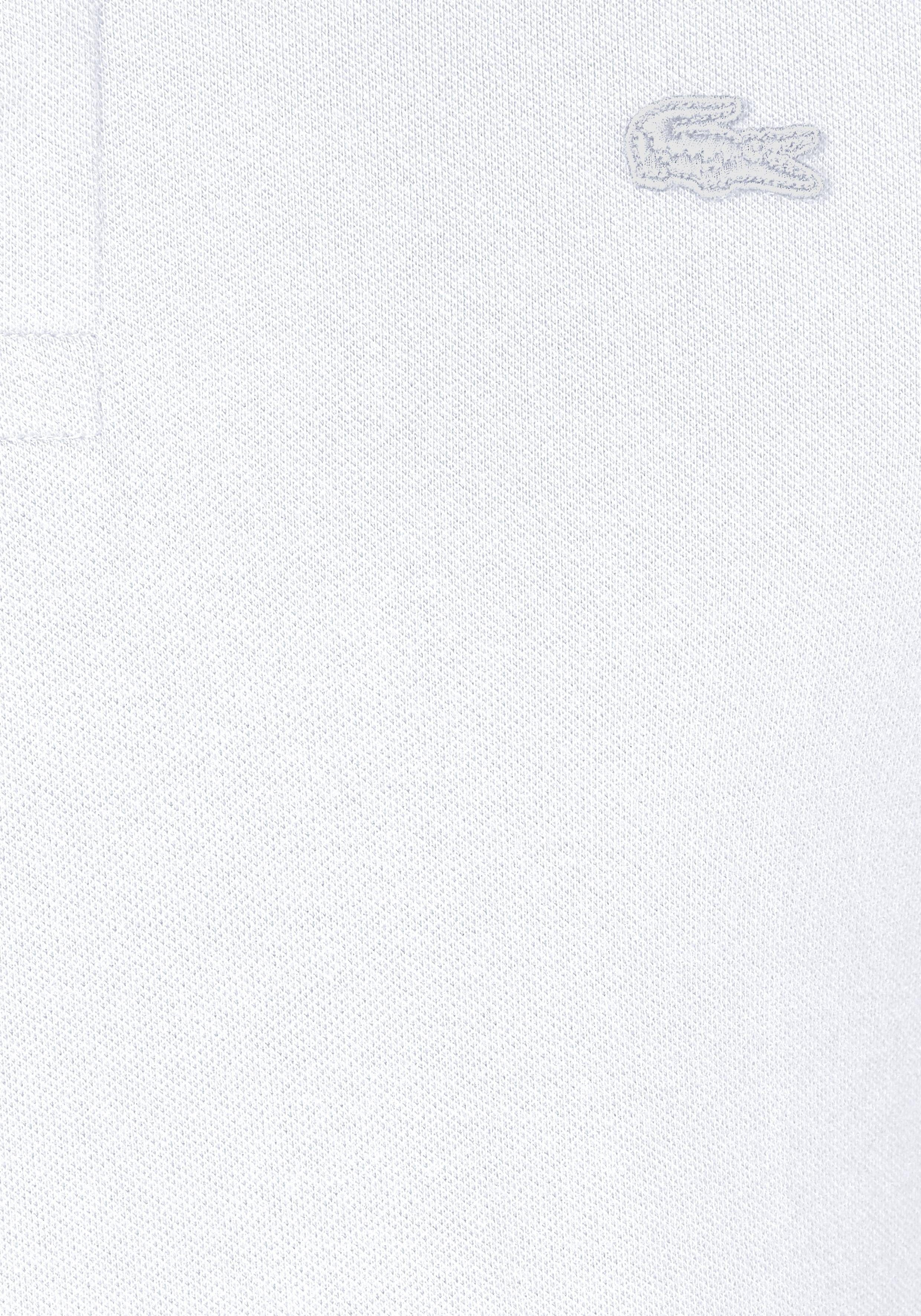 Lacoste Poloshirt Paris Knopfleiste verdeckter (1-tlg) mit weiß