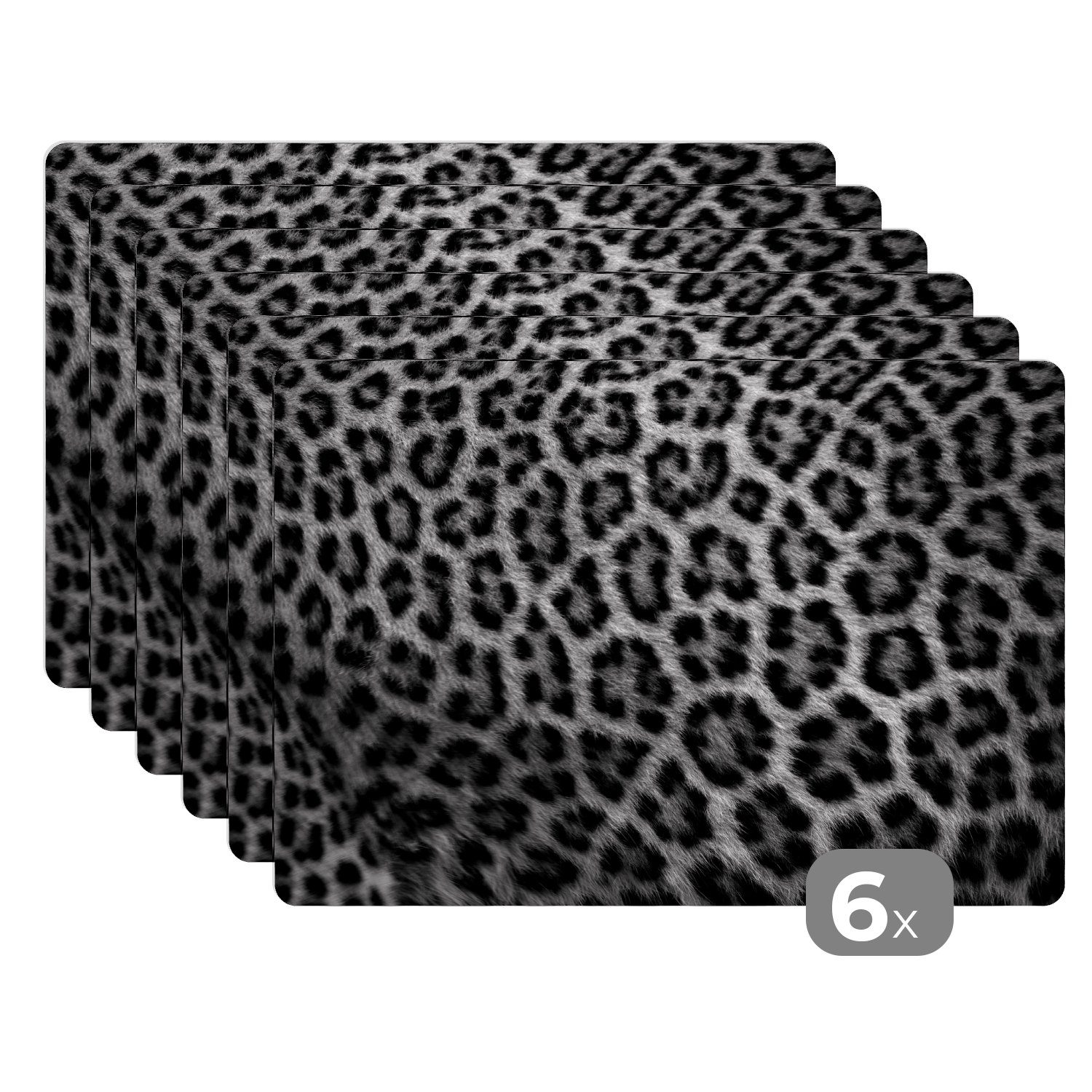 MuchoWow Platzset Pantherdruck - schwarz und weiß, (6-St), Platzsets, Tisch günstig online kaufen