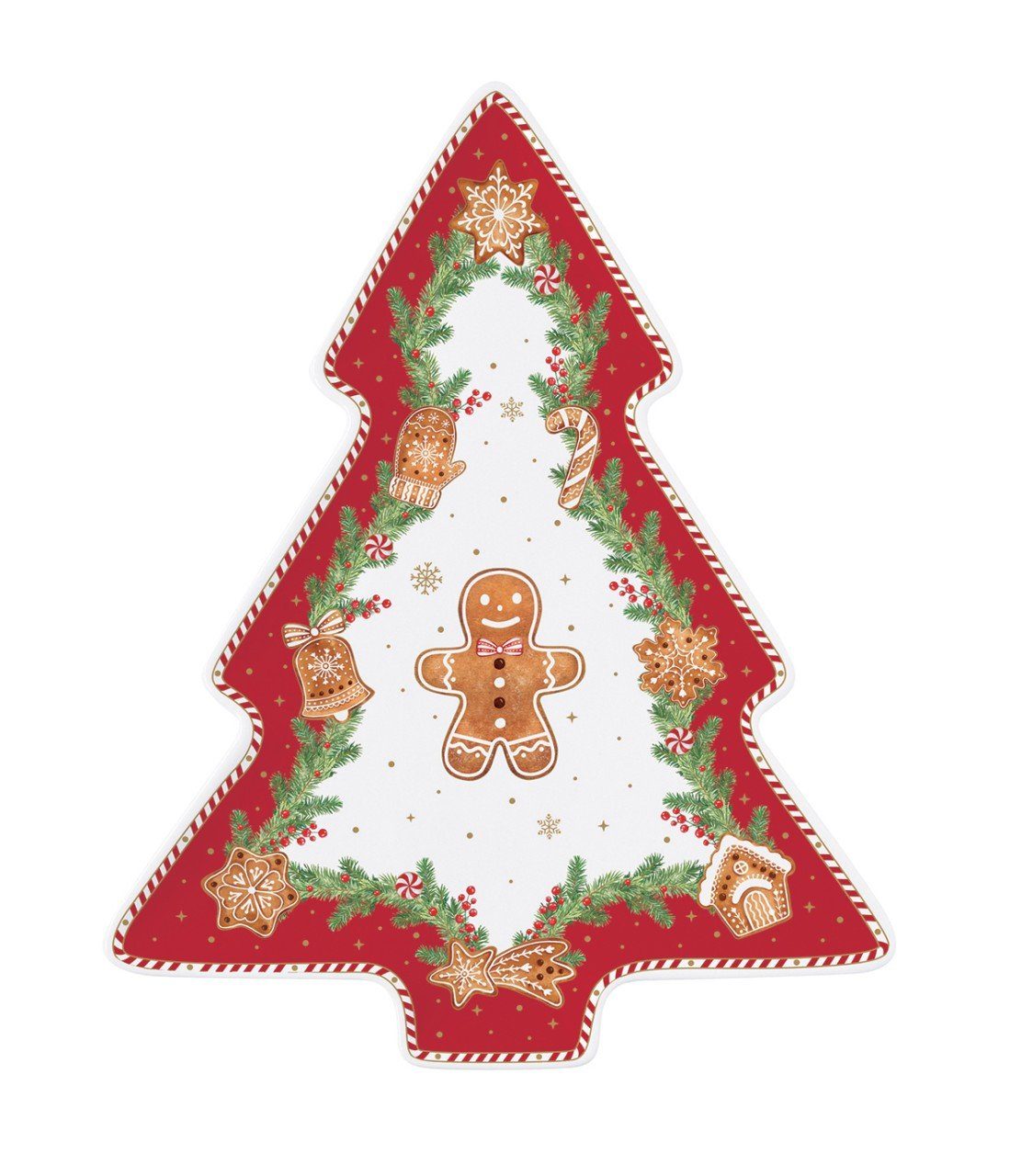 easylife Servierplatte Fancy Gingerbread, Porzellan, Mehrfarbig L:25.5cm B:20.5cm Porzellan | Servierplatten