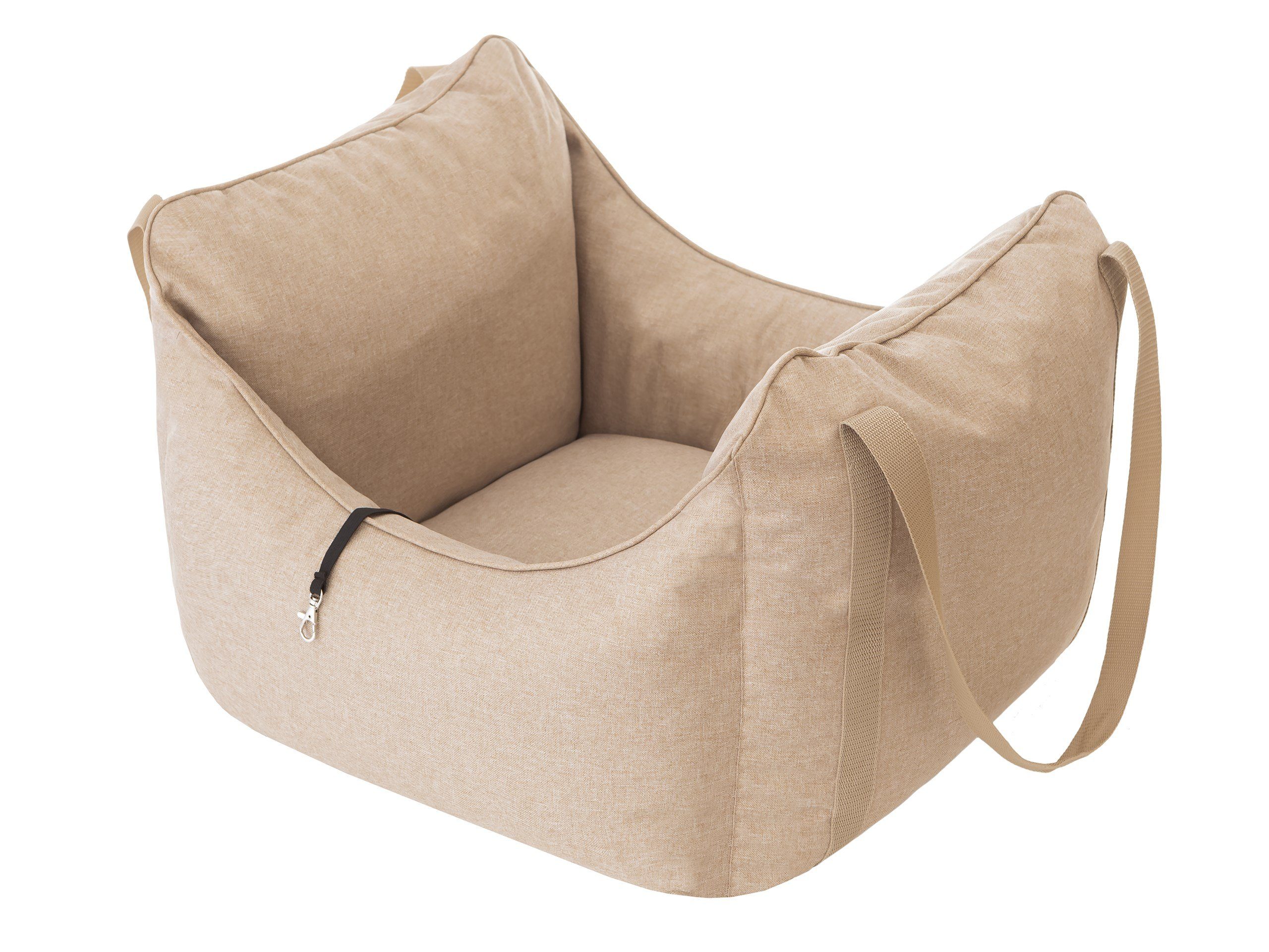 Bjird Hunde-Autositz Hundesitz für kleine und mittelgroße Hunde 60 x 55 x 37 cm, Hundekissen fürs Auto - Bezug abnehmar und washbar - Made in EU