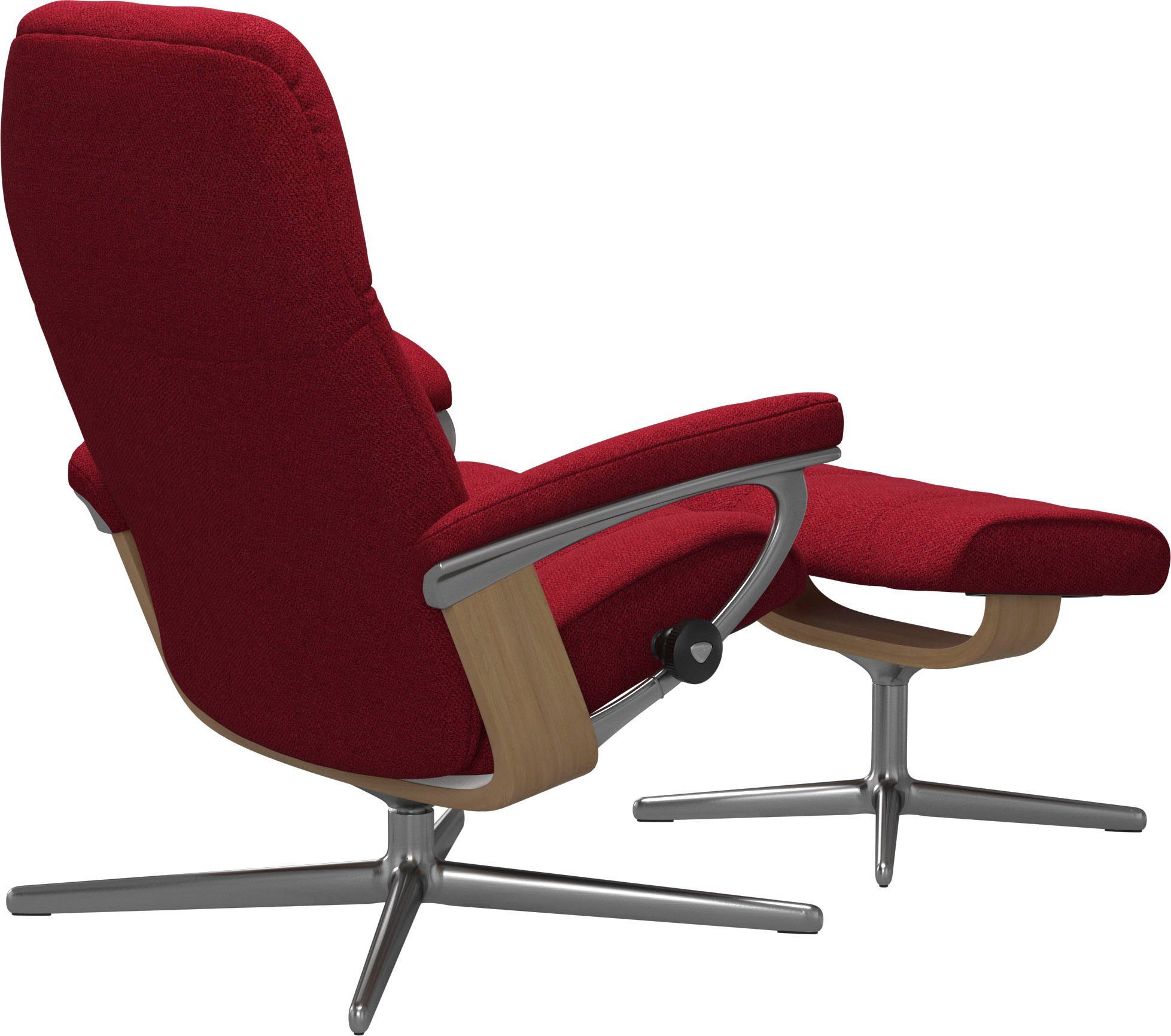 Consul mit Holzakzent mit Hocker, L, Größe Base, Cross M (Set, S, Stressless® Eiche mit Relaxsessel Relaxsessel & Hocker),