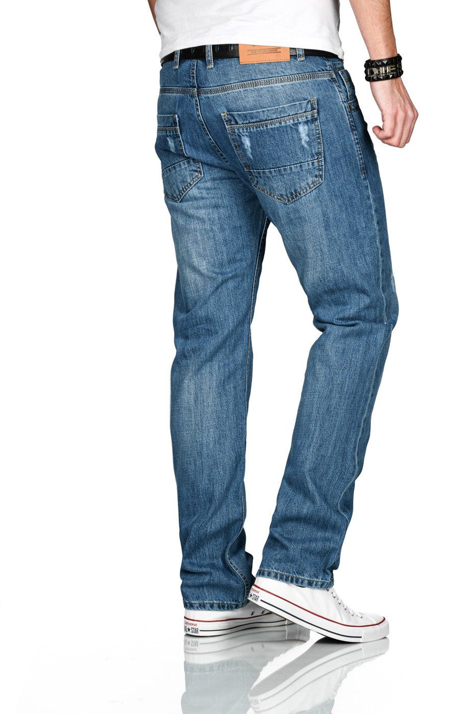 Alessandro Salvarini Straight-Jeans Herren Comfort Fit – Baumwolljeans im 5-Pocket-Style Klassische Jeans aus 100 % Baumwolle mit Knopfleiste – Bild 3 von 5