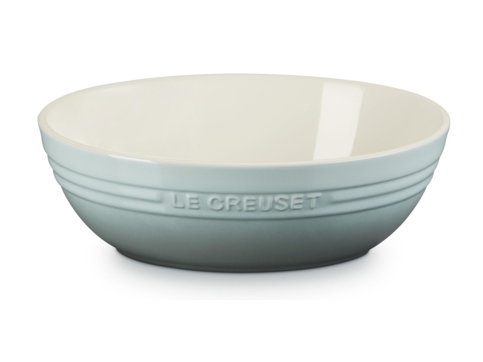 LE CREUSET Servierschale Servierschale rund sea salt 3,2l, Steinzeug, (Servierschalen)