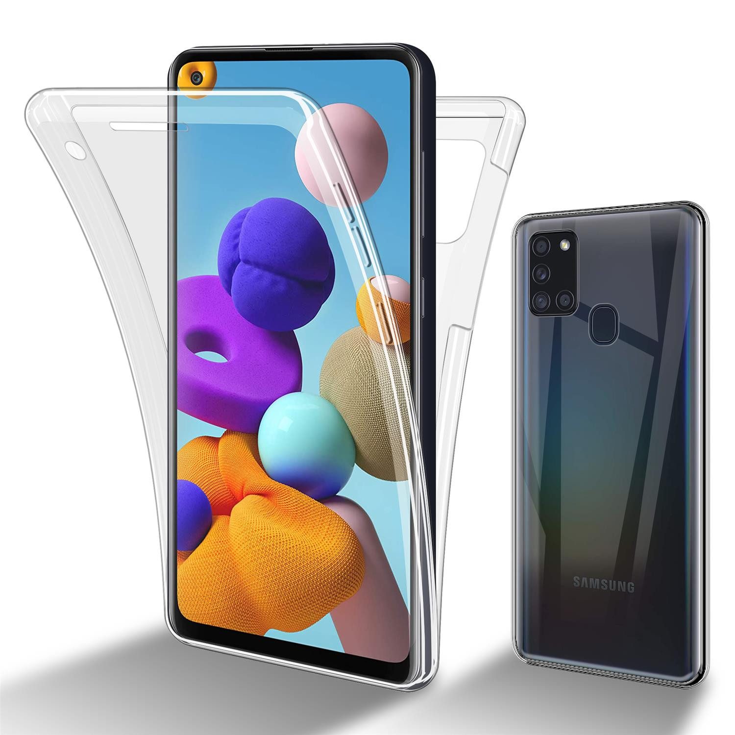 Cadorabo Handyhülle für Samsung Galaxy A21s Hülle Samsung Galaxy A21s, Flexible Case Handy Schutzhülle - Hülle - Back Cover 360° Grad