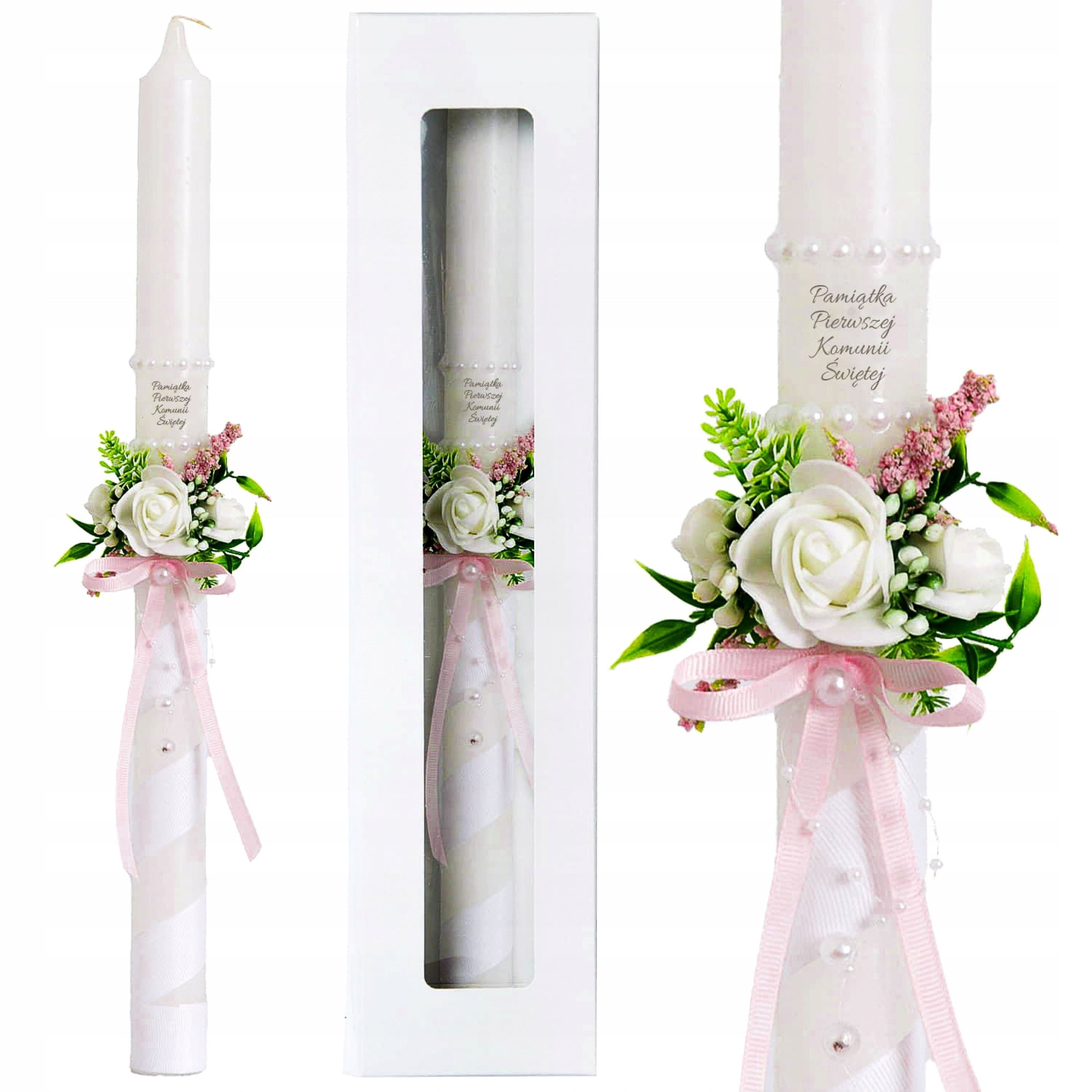 PartyPal Formkerze Kommunionkerze mit Blumen – edles Andenken für Mädchen ( günstig online kaufen