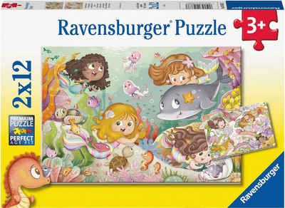 Ravensburger Puzzle Kleine Feen und Meerjungfrauen, 24 Puzzleteile, 2 x 12 Teile; Made in Europe; FSC® - schützt Wald - weltweit