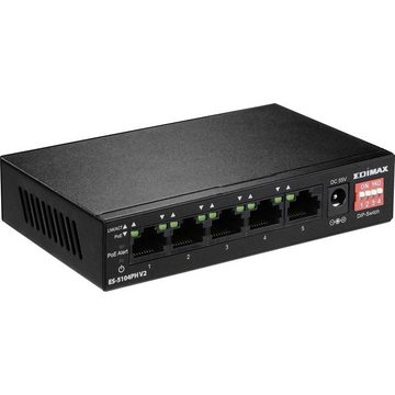 Edimax ES-5104PH 5-Port Fast Ethernet Switch mit 4 Netzwerk-Switch (PoE-Funktion)