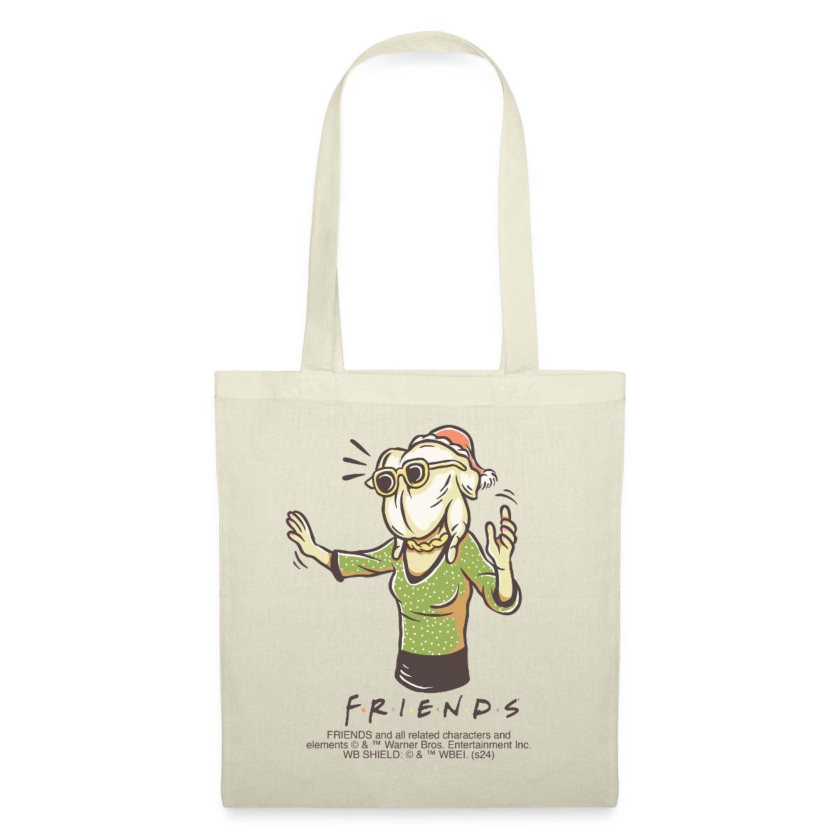 Spreadshirt Henkeltasche Friends Monica Mit Truthahn Auf Dem Kopf Stoffbeutel (1-tlg)