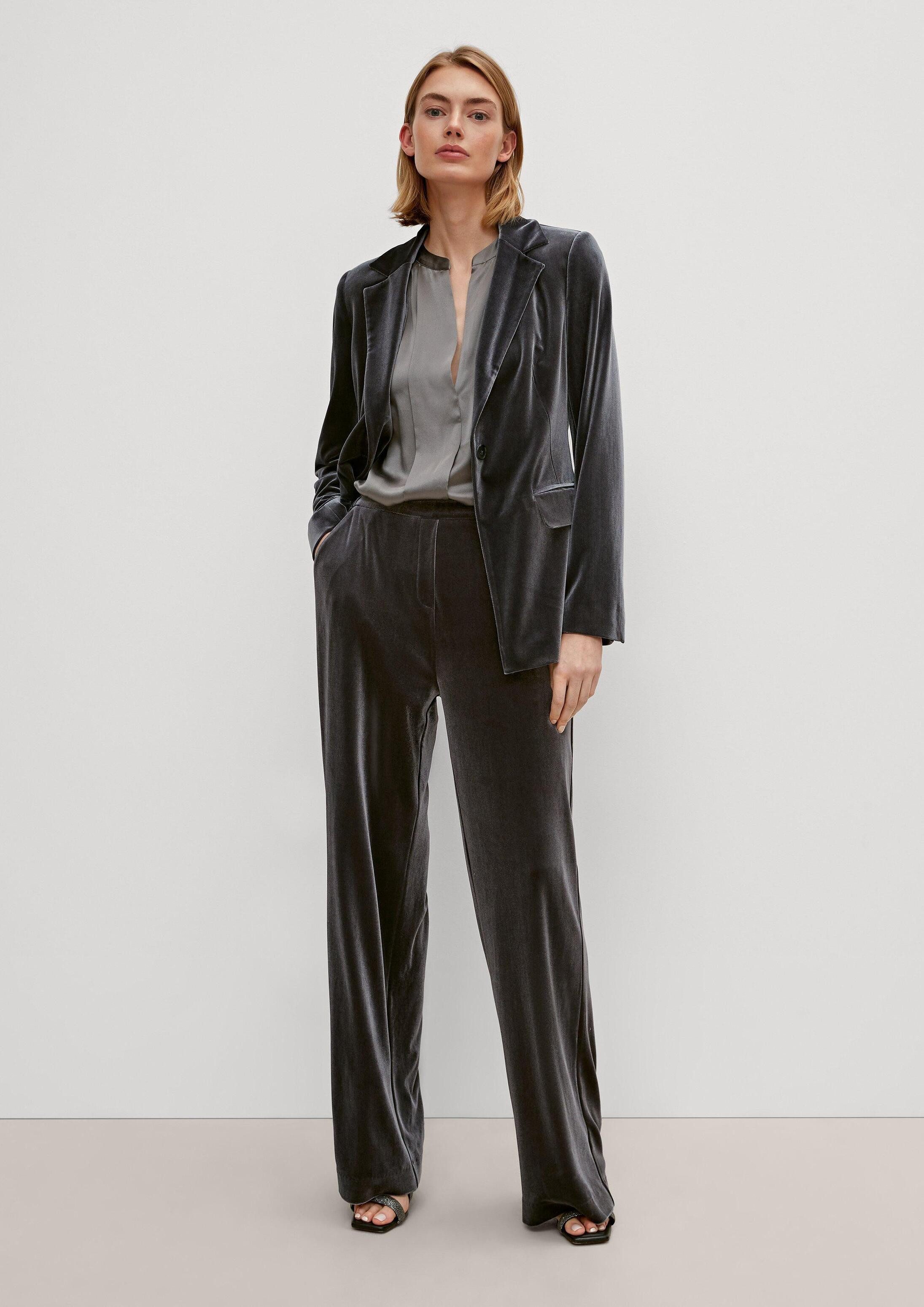comma Chinos Hose Regular: Hose aus Samt
