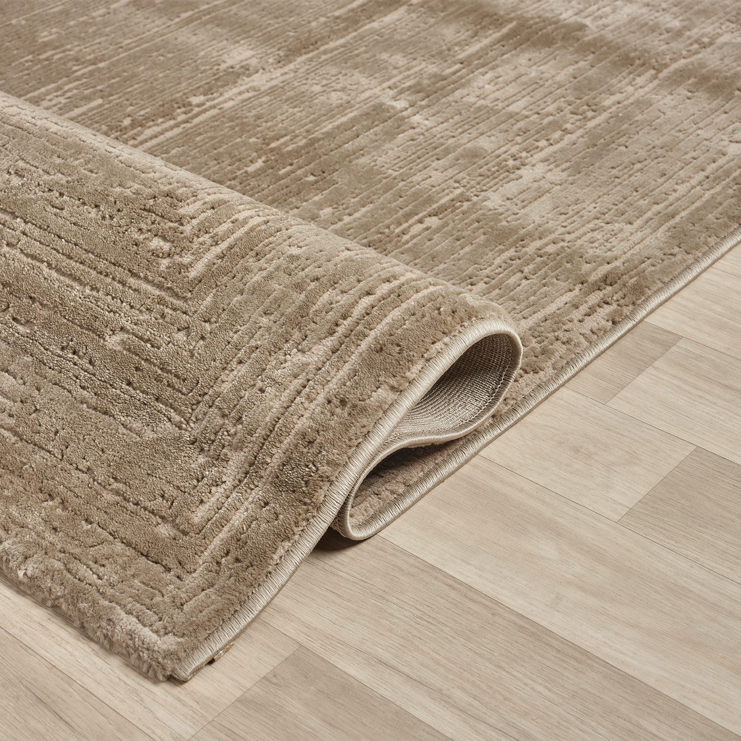 Vimoda Teppich Wohnzimmer neues premium Designteppich modern, Rechteckig, Höhe: 11 mm, Teppich Wohnzimmer 3D effekt Boho Einfarbig hoch-tief Bordüre