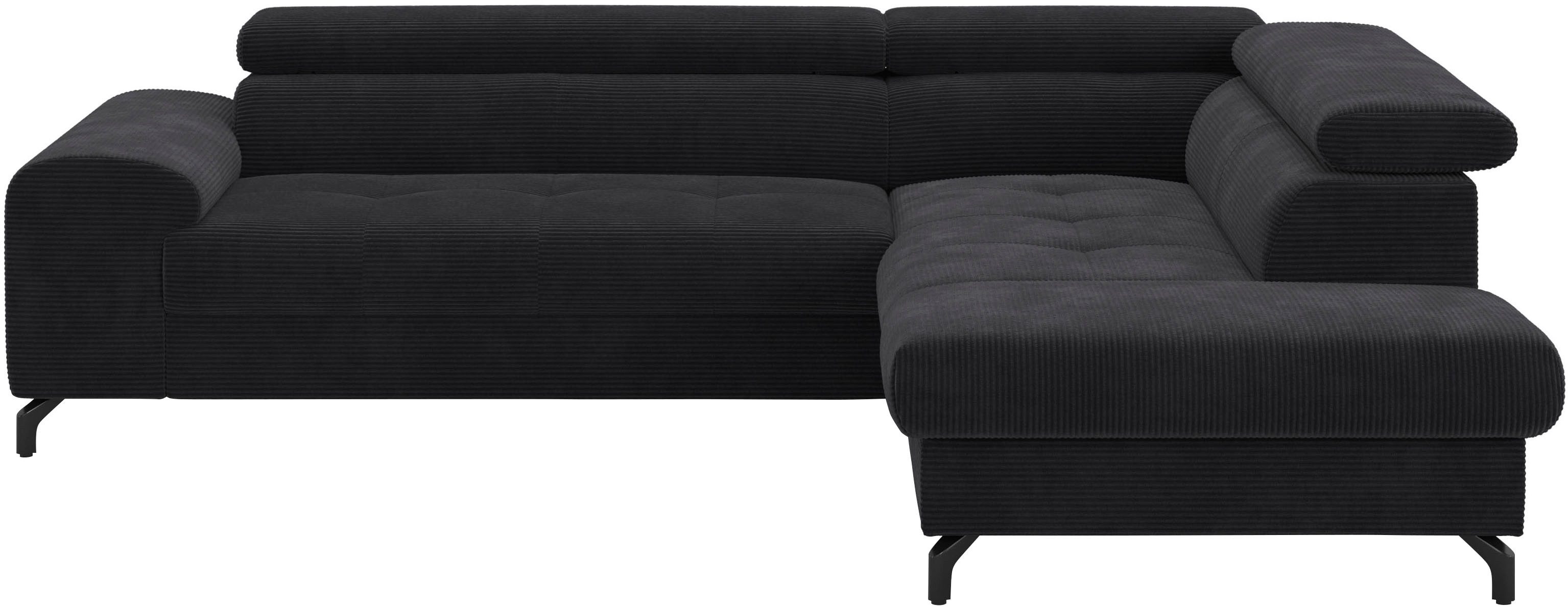 COTTA Ecksofa Aura L-Form, B: 260 cm, mit Bettfunktion, Bettkasten & Kopfteilverstellung