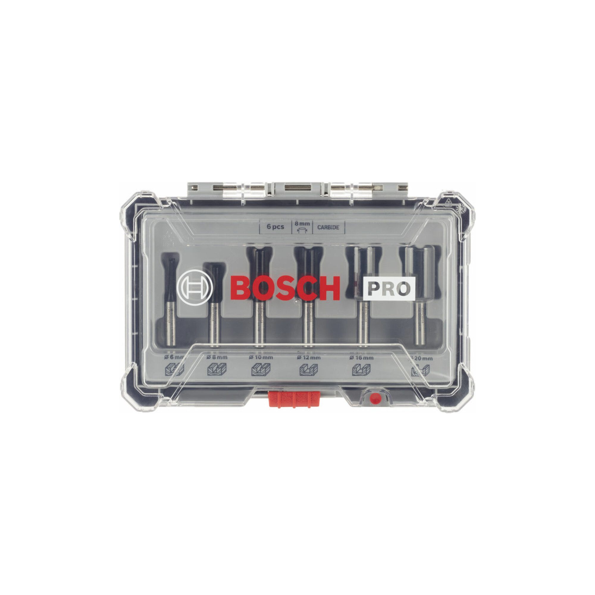 Bosch Professional Fräse Bosch Nutfräser-Set 8-mm-Schaft 6-teilig