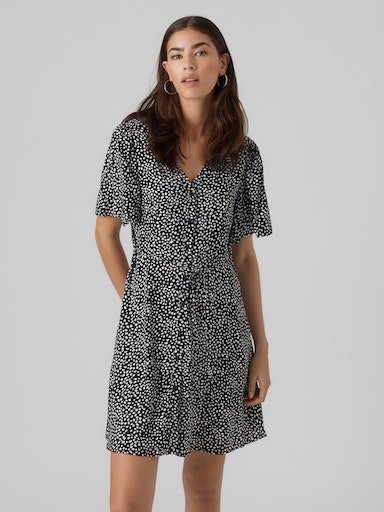 Vero Moda Minikleid VMALBA SS SHORT DRESS WVN NOOS, Aus 100% kühlender und  fließender Viskose für ein tolles Tragegefühl