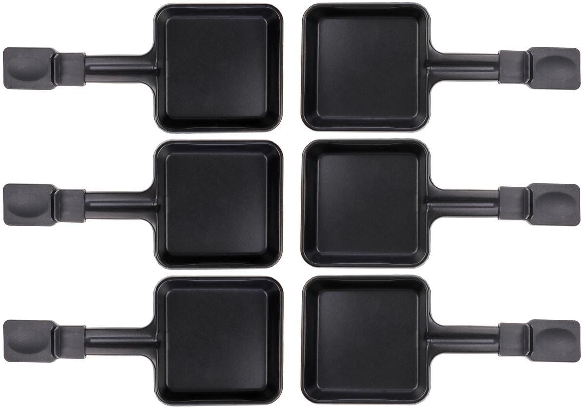 Piebert Raclettepfännchen 6x Raclette Pfännchen 23178 10x10cm, Antihaftbeschichtung, Universell