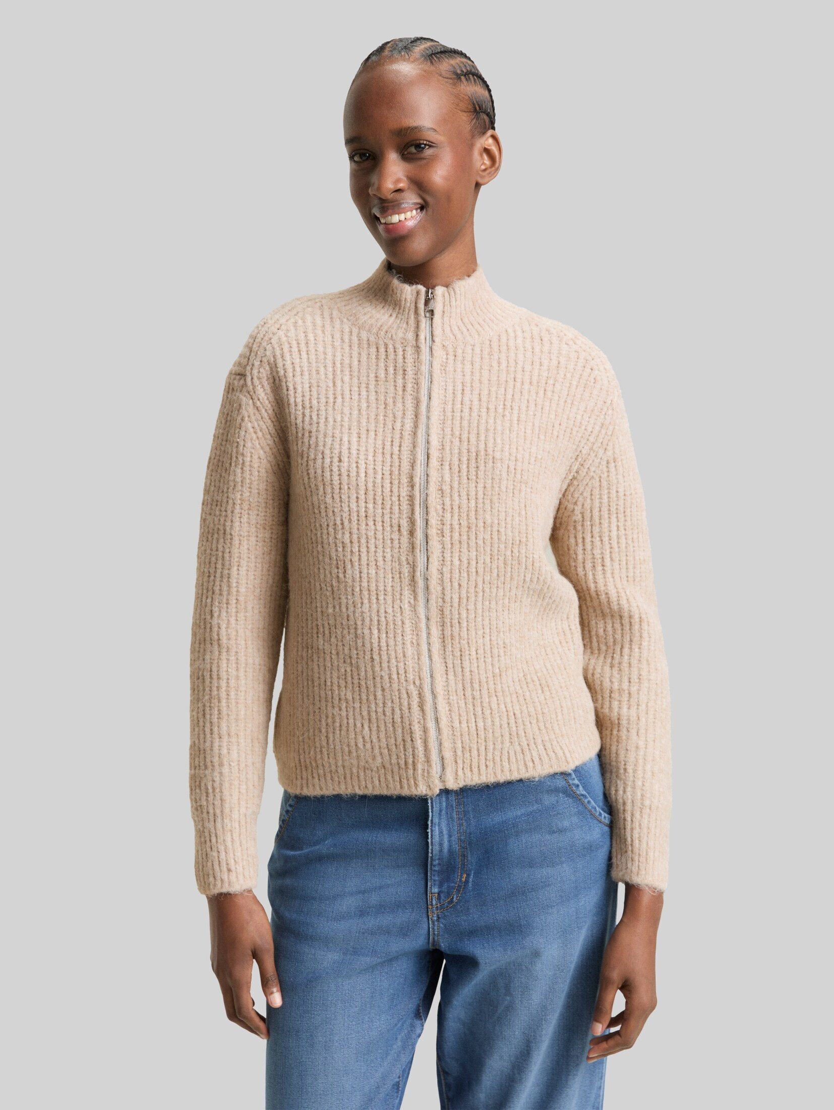 TOM TAILOR Denim Cardigan Pullover & Strickjacken Cardigan mit Reißverschluss