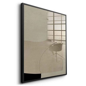 DOTCOMCANVAS® Acrylglasbild Thinking - Acrylglas, Acrylglasbild beige braun moderne abstrakte Kunst Druck Wandbild