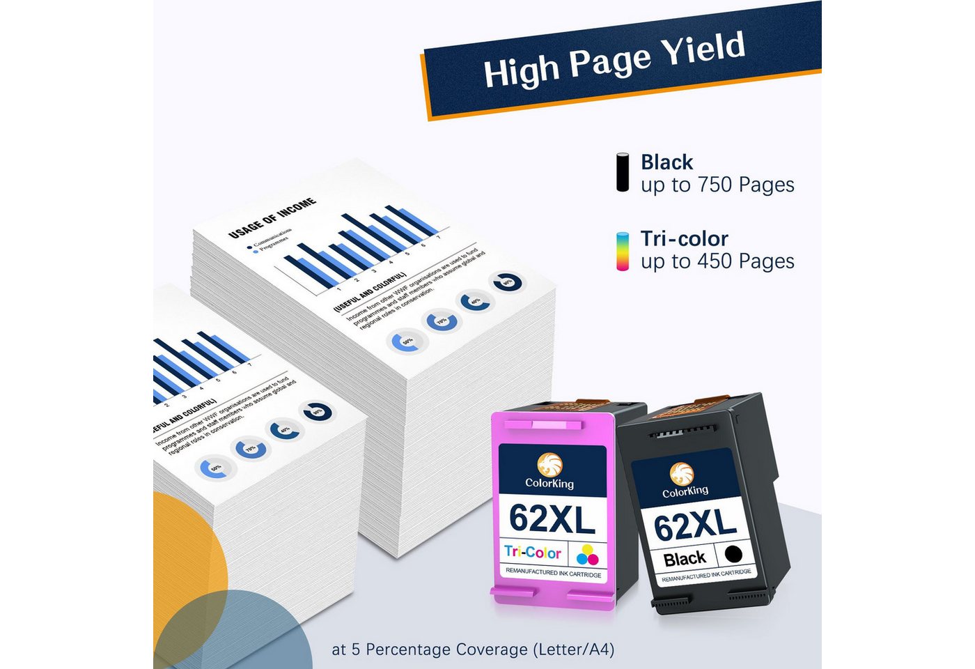 Thumbnail - ColorKing Kompatibel für HP 62 XL 62XL Envy 5540 5544 5640 5660 7640 Tintenpatrone (ENVY 5549, 5640, 5642, 5643, 5644, 5...