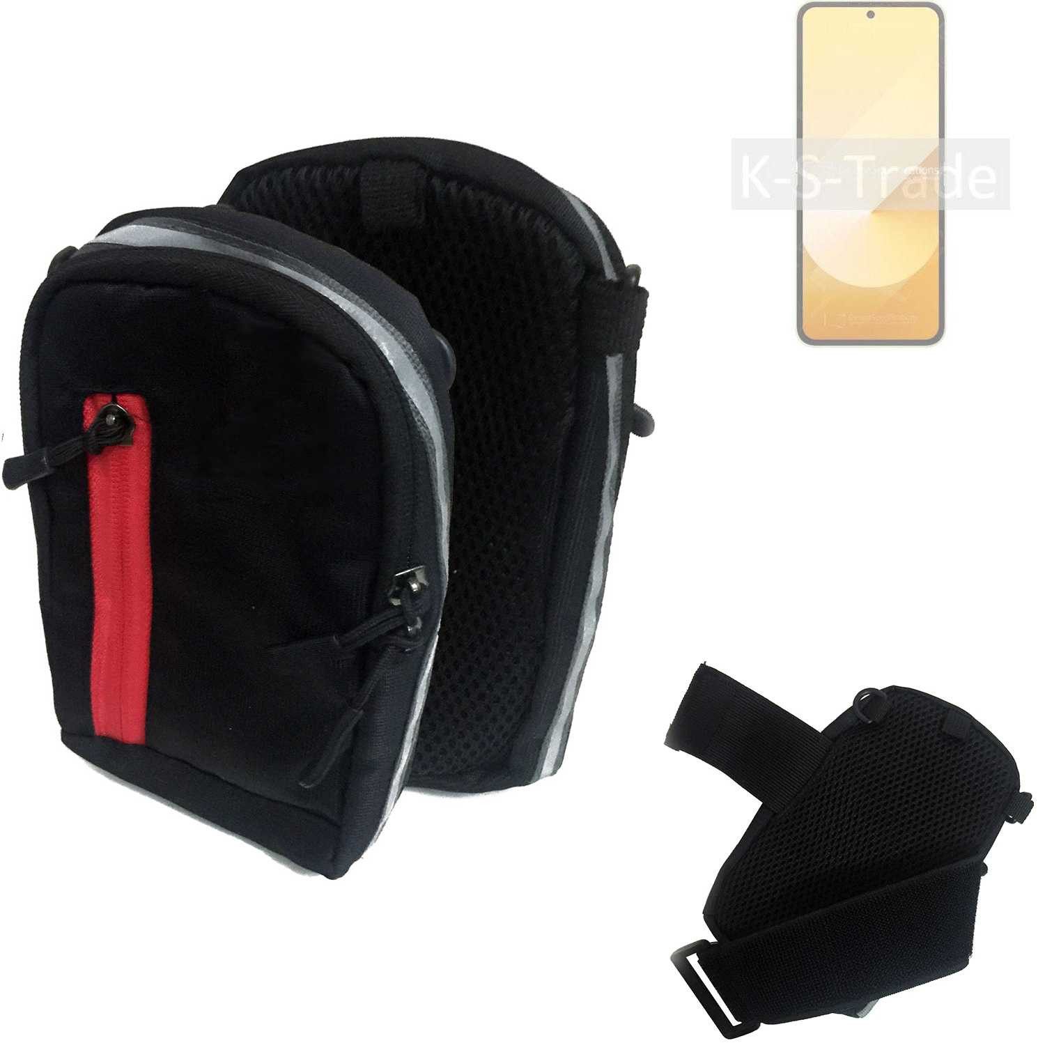 K-S-Trade Handyhülle für Samsung Galaxy Z Flip6, Outdoor Gürteltasche Holster Umhängetasche schwarz Handy Tasche