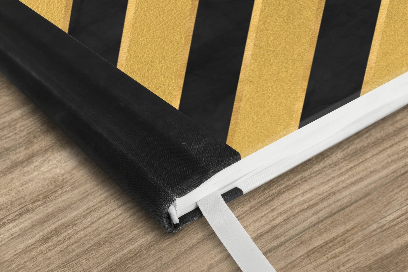 Thumbnail - MuchoWow Notizbuch Muster - Streifen - Gold - Schwarz, Notebook, Notizblock a5, Tagebuch, Journal Liniert