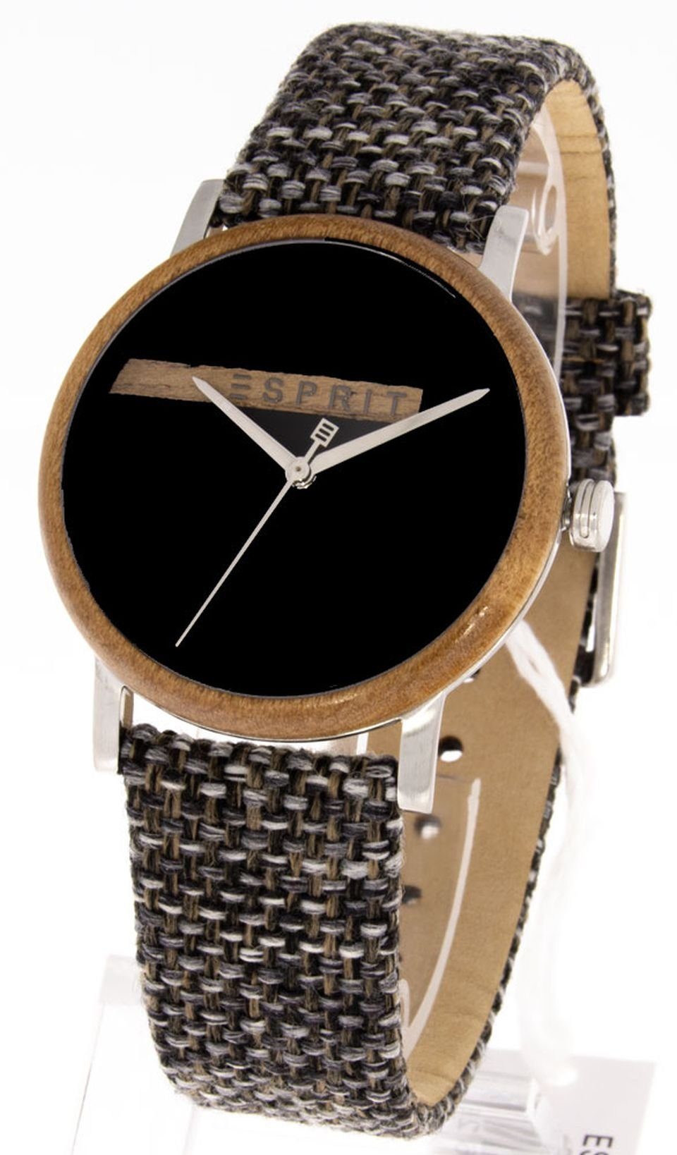 Esprit Quarzuhr ESPRIT Herrenuhr Plywood Black Grey Canvas - G ES1G030L0045